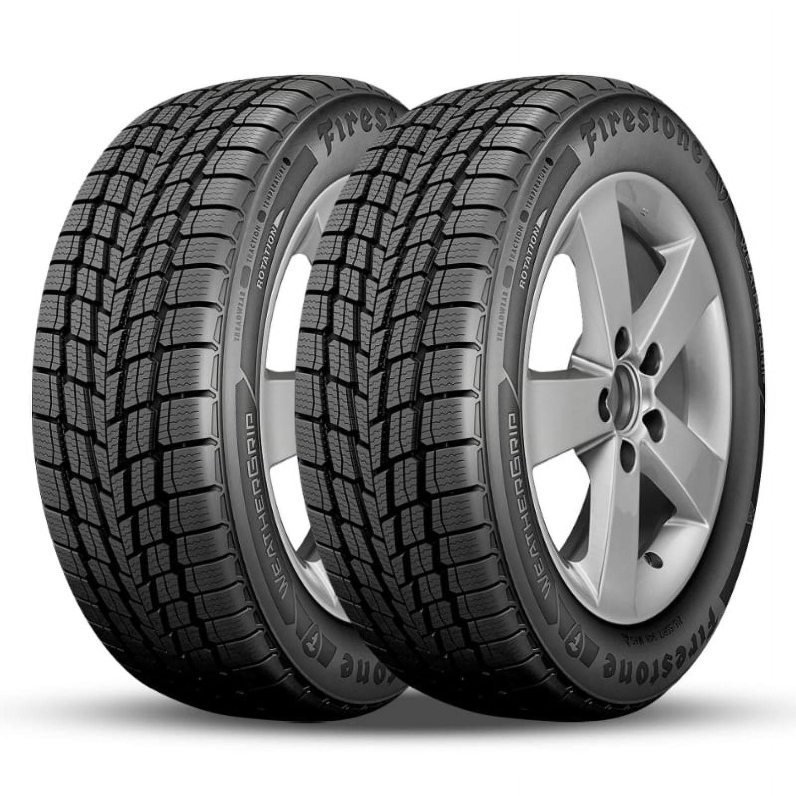 Pair of 2 Firestone Weathergrip 195/65R15 91H All Season All-Weather Tires 640AA, 3PMSF FS004405 / 195/65/15 / 1956515 Fits: 2013-15 Honda Civic Natural Gas, 2012-18 Ford Focus S