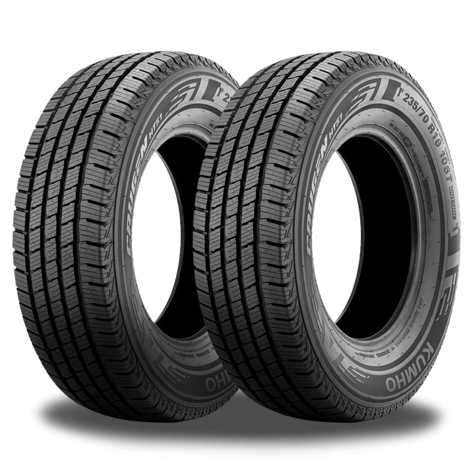 Pair of 2 Kumho Crugen HT51 P275/65R18 114T All Season Tires 70000 Mileage, 3PMSF Rated 2205913 / 275/65/18 / 2756518 Fits: 2019-23 Chevrolet Silverado 1500 LT Trail Boss, 2004-14 Ford F-150 FX4