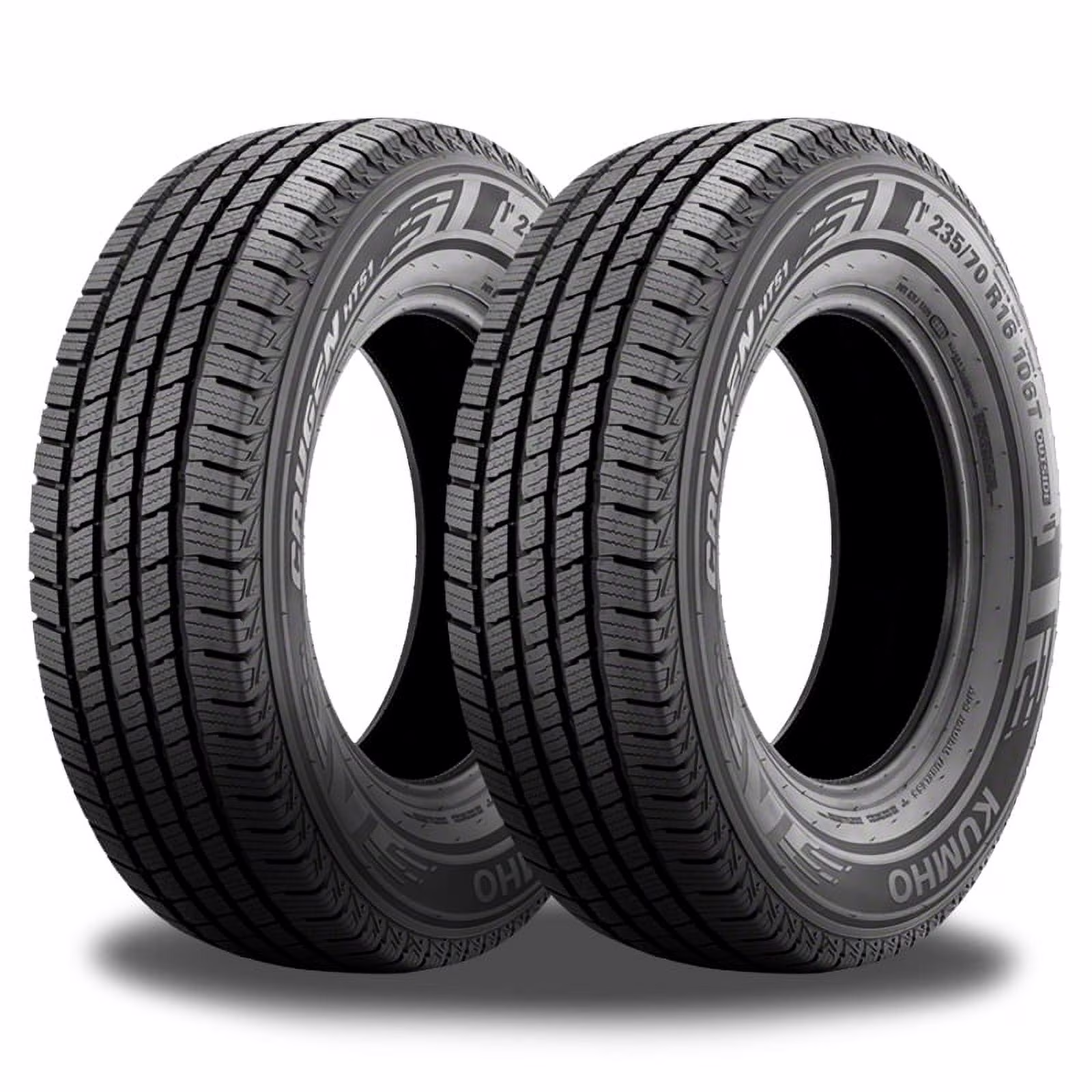 Pair of 2 Kumho Crugen HT51 245/75R16 109T All Season Tires 70000 Mileage, 3PMSF Rated 2181813 / 245/75/16 / 2457516 Fits: 2015 Toyota Tacoma TRD Pro, 1996-2002 Chevrolet Tahoe LT