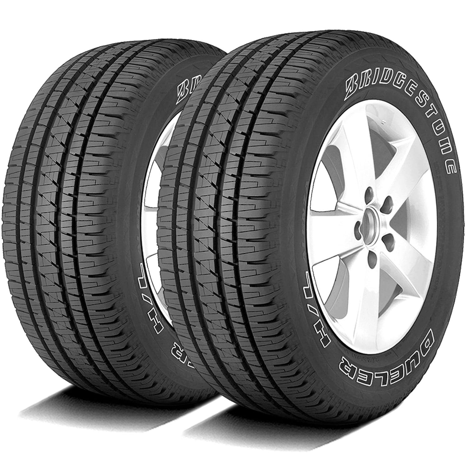 Pair of 2 (TWO) Bridgestone Dueler H/L Alenza 275/55R20 113T (OWL) A/S All Season Tires Fits: 2014-18 Chevrolet Silverado 1500 High Country, 2011-18 GMC Sierra 1500 Denali