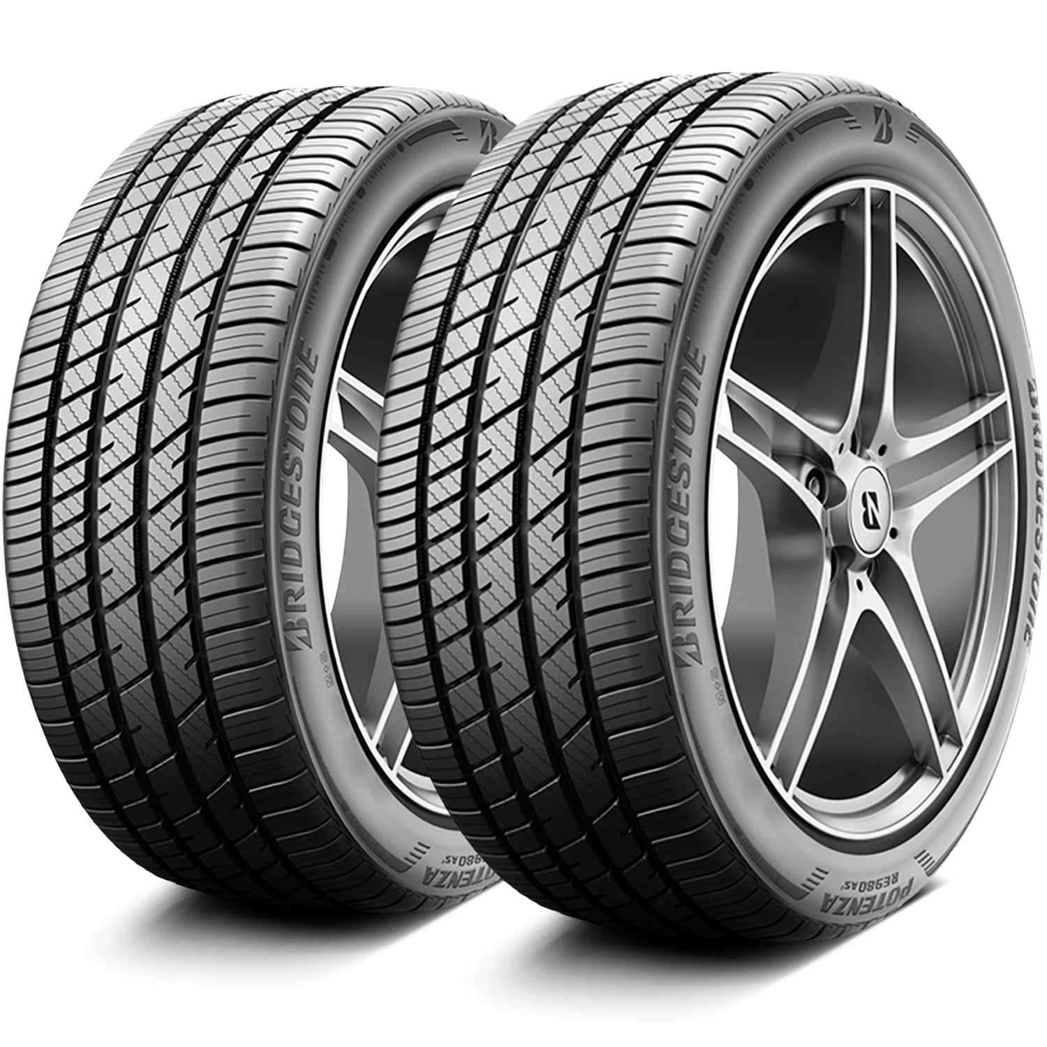 Pair of 2 Bridgestone Potenza RE980AS+ 235/45R18 98W XL High Performance a/s All Season Tires