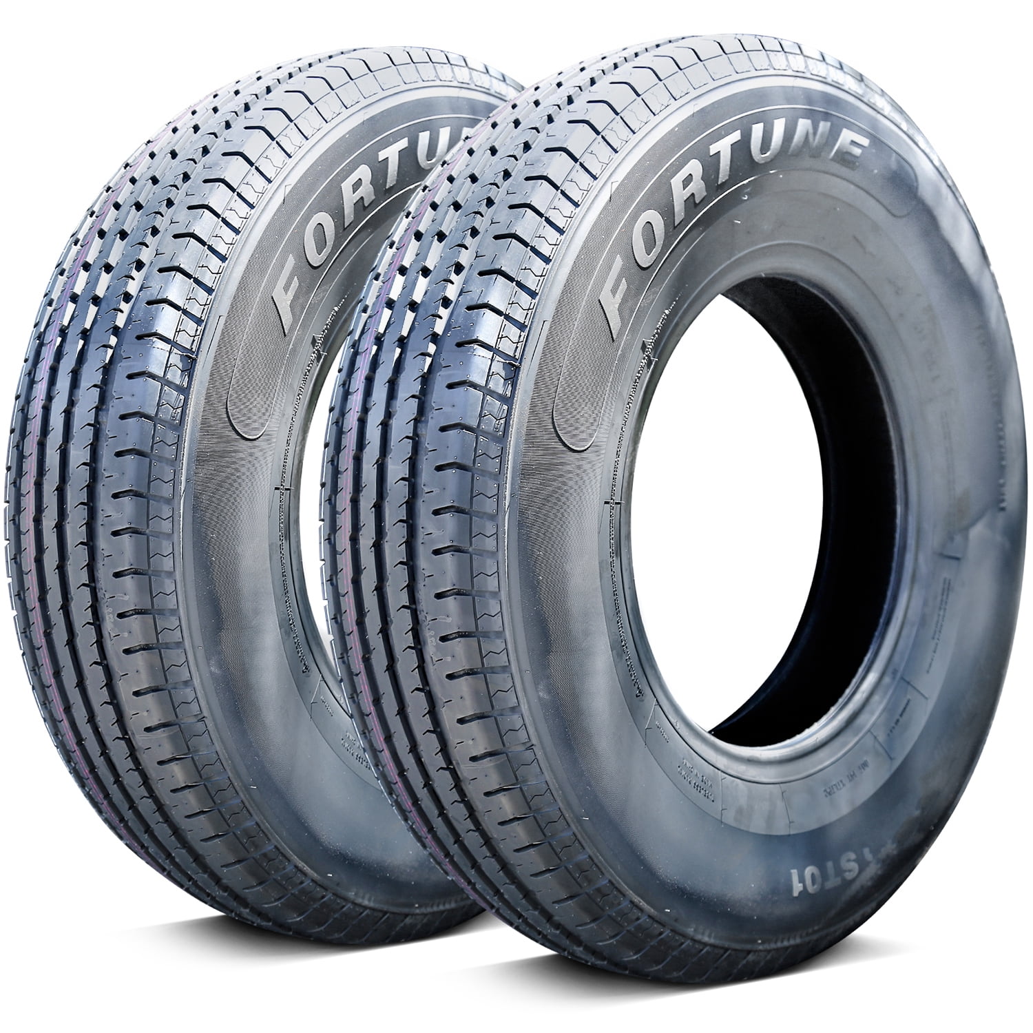 Pair of 2 Fortune ST01 Steel Belted ST225/75R15 225/75R15 117/112M E 10 Ply Trailer Tires