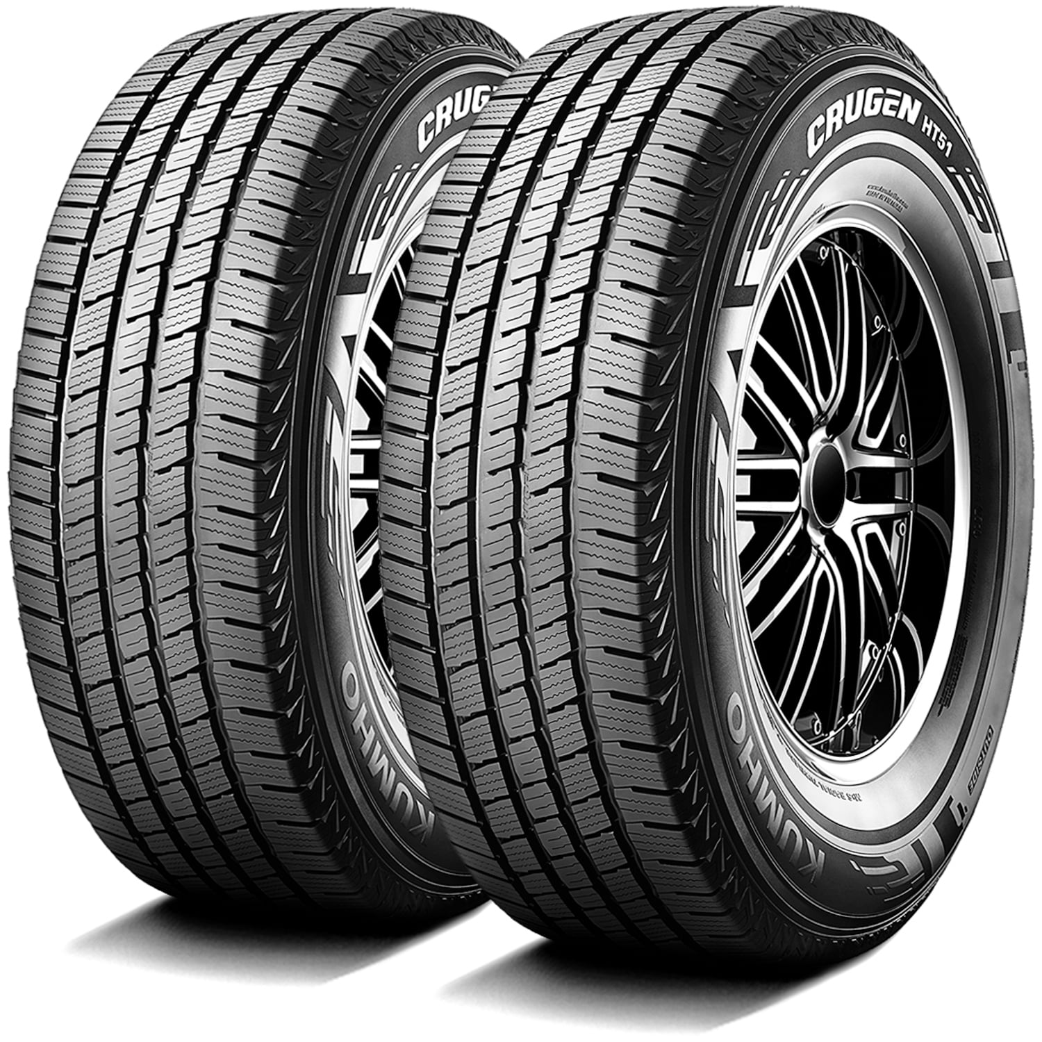 Pair of 2 (TWO) Kumho Crugen HT51 245/75R16 109T All Weather Tires Fits: 2015 Toyota Tacoma TRD Pro, 1996-2002 Chevrolet Tahoe LT