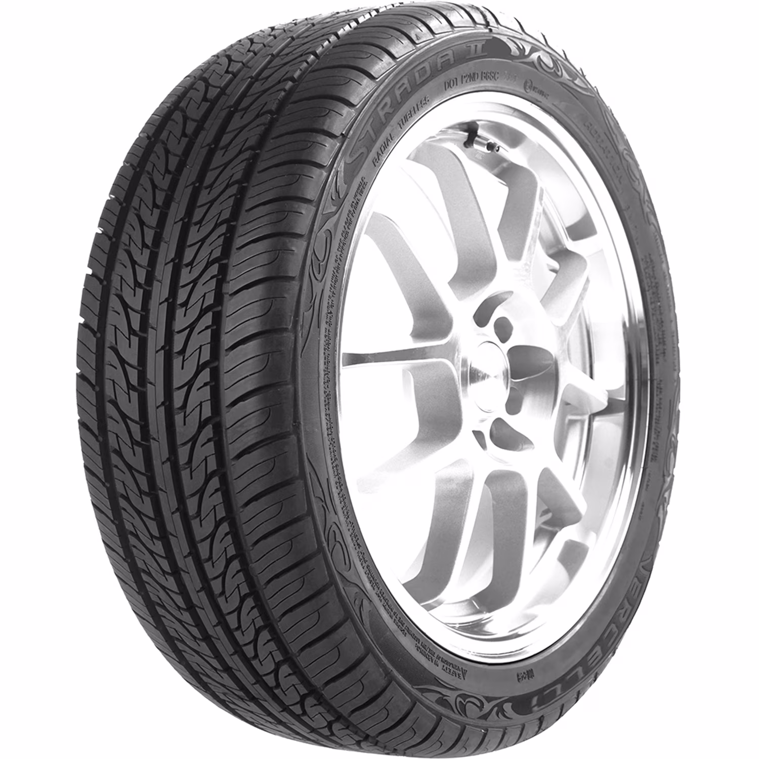 Pair of 2 (TWO) Vercelli Strada II 225/40ZR18 225/40R18 92W XL AS Performance A/S Tires Fits: 2014-15 Honda Civic Si, 2013 Toyota Corolla LE