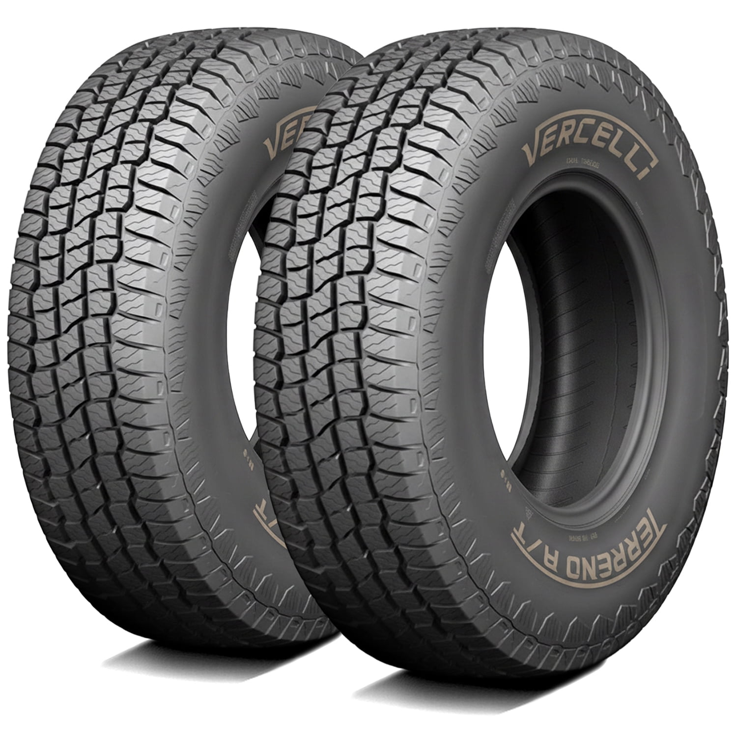 Pair of 2 (TWO) Vercelli Terreno A/T 235/75R15 105T AT All Terrain Tires Fits: 1995-99 Chevrolet Tahoe LT, 1999 Chevrolet Silverado 1500 Base