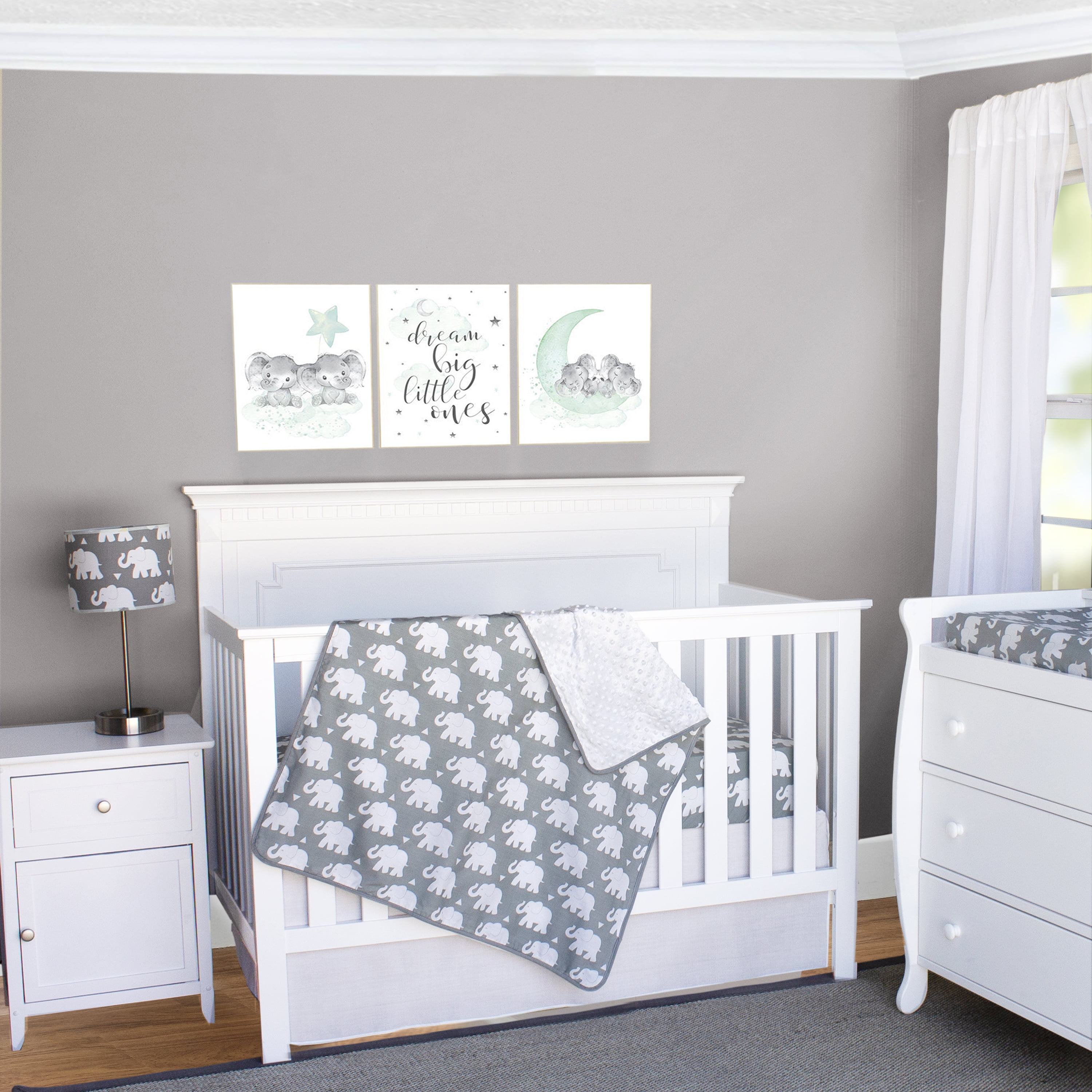 Pam Grace Creations Indie Elephant 3 Piece Crib Bedding