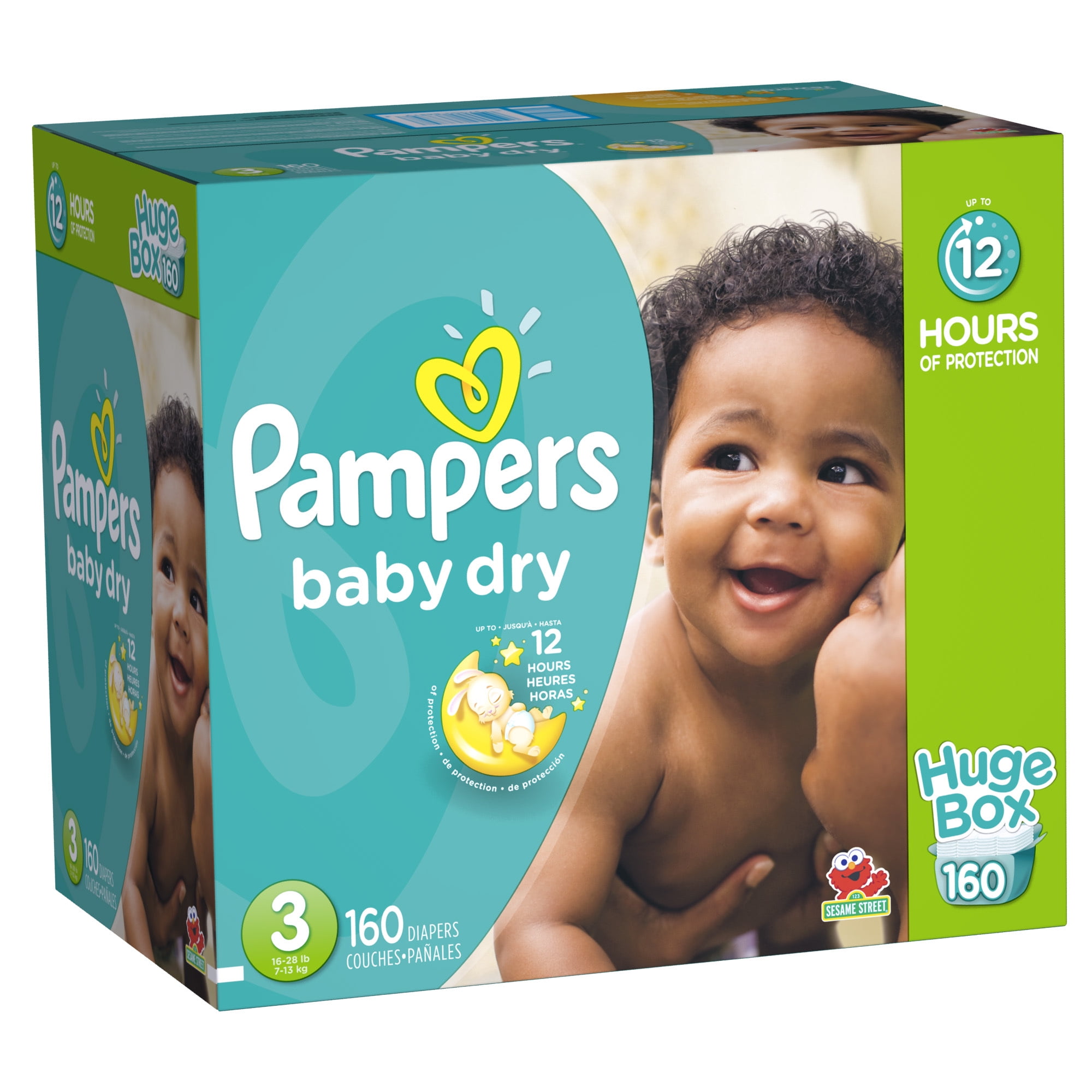 Pampers Baby Dry Diapers, Size 3, 160 Diapers