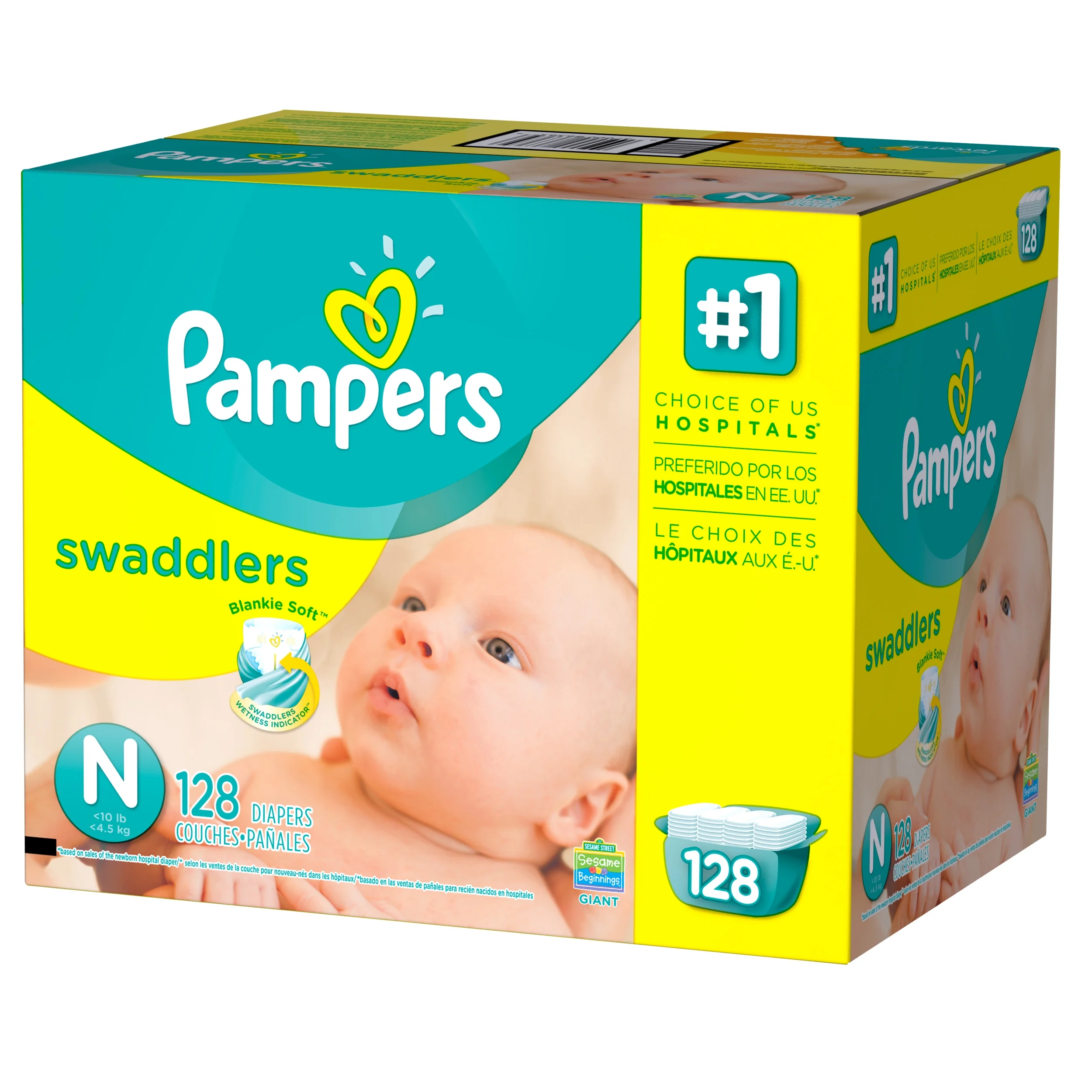 Pampers Swaddlers Newborn Diapers Size 0 128 count