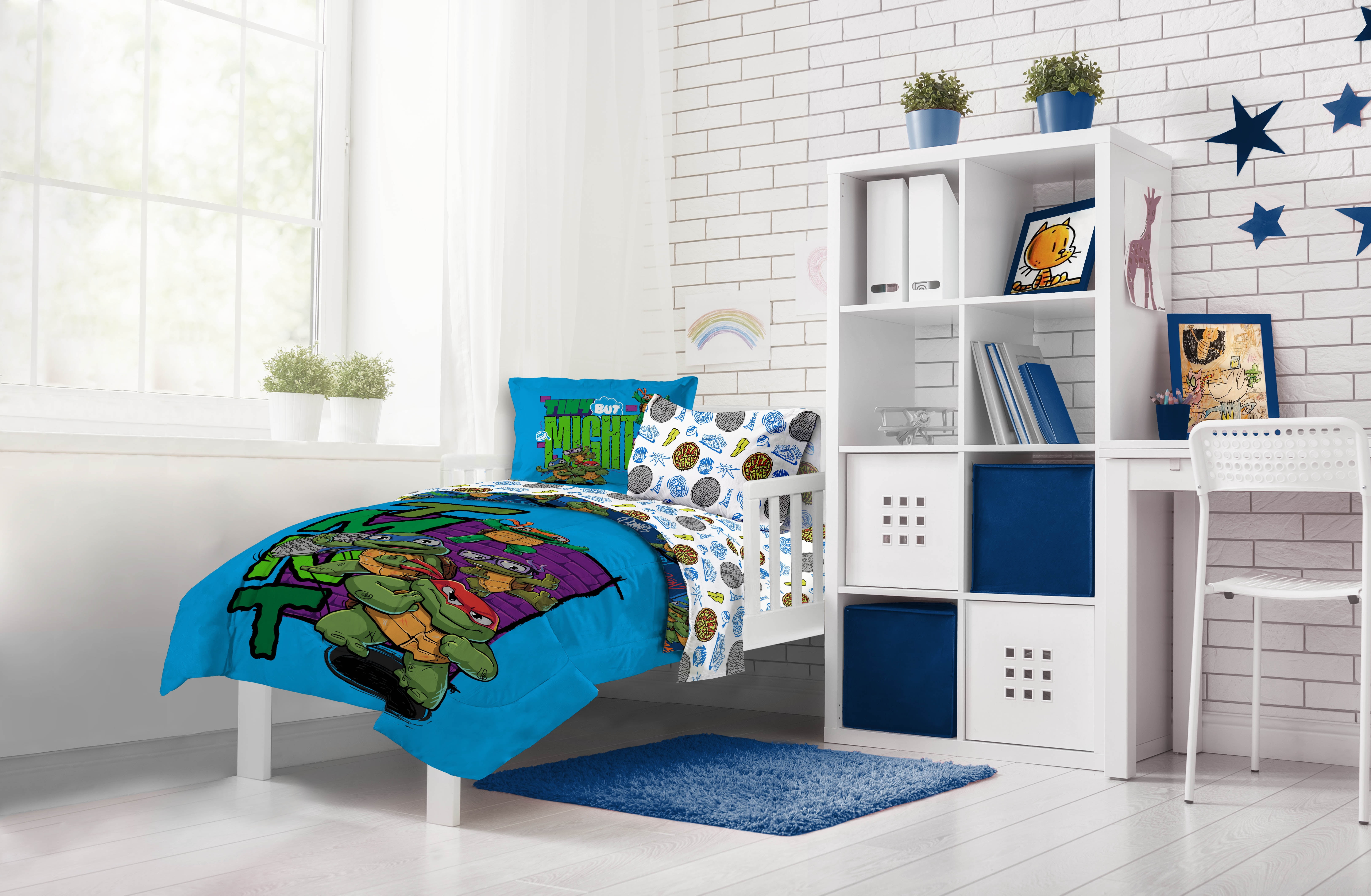 Paramount Nickelodeon TMNT Mini Mutants 5 Piece Twin Bed Set with Sham, 100% Micofiber