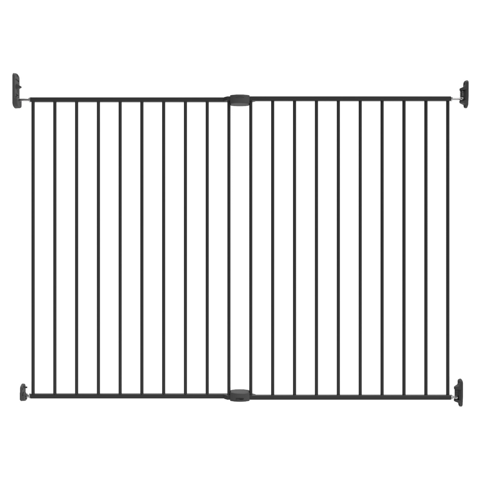 Perma Metal Superior Swing Gate, for Ages 6-24 Months, 36" Tall x 32.3"-55.9" Wide, Warm Black