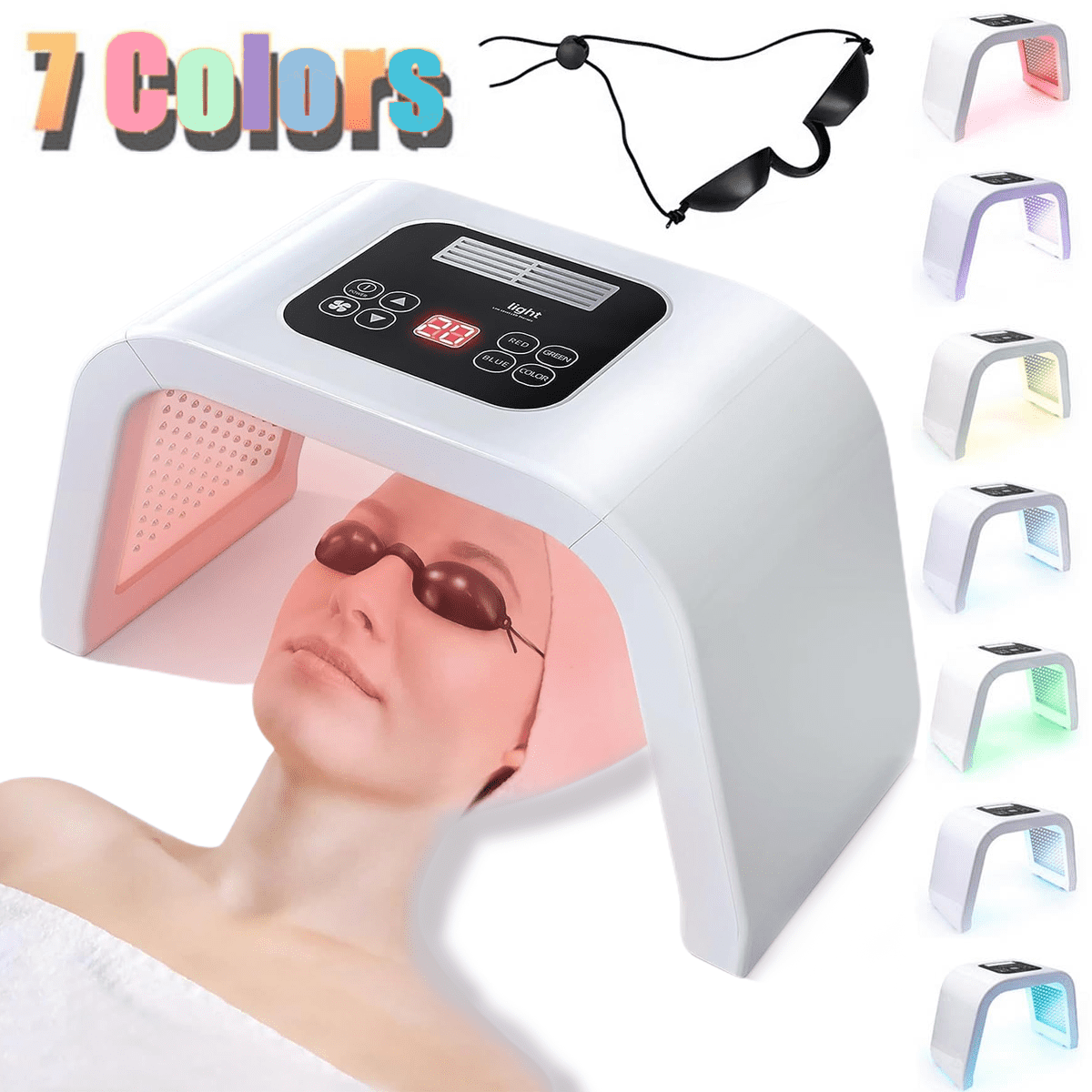 Petyoung Light Therapy Beauty Machine,Red Light Therapy for Face,7 in 1 Color LED Face Mask Facial Body Beauty Equipment for Skincare at Home