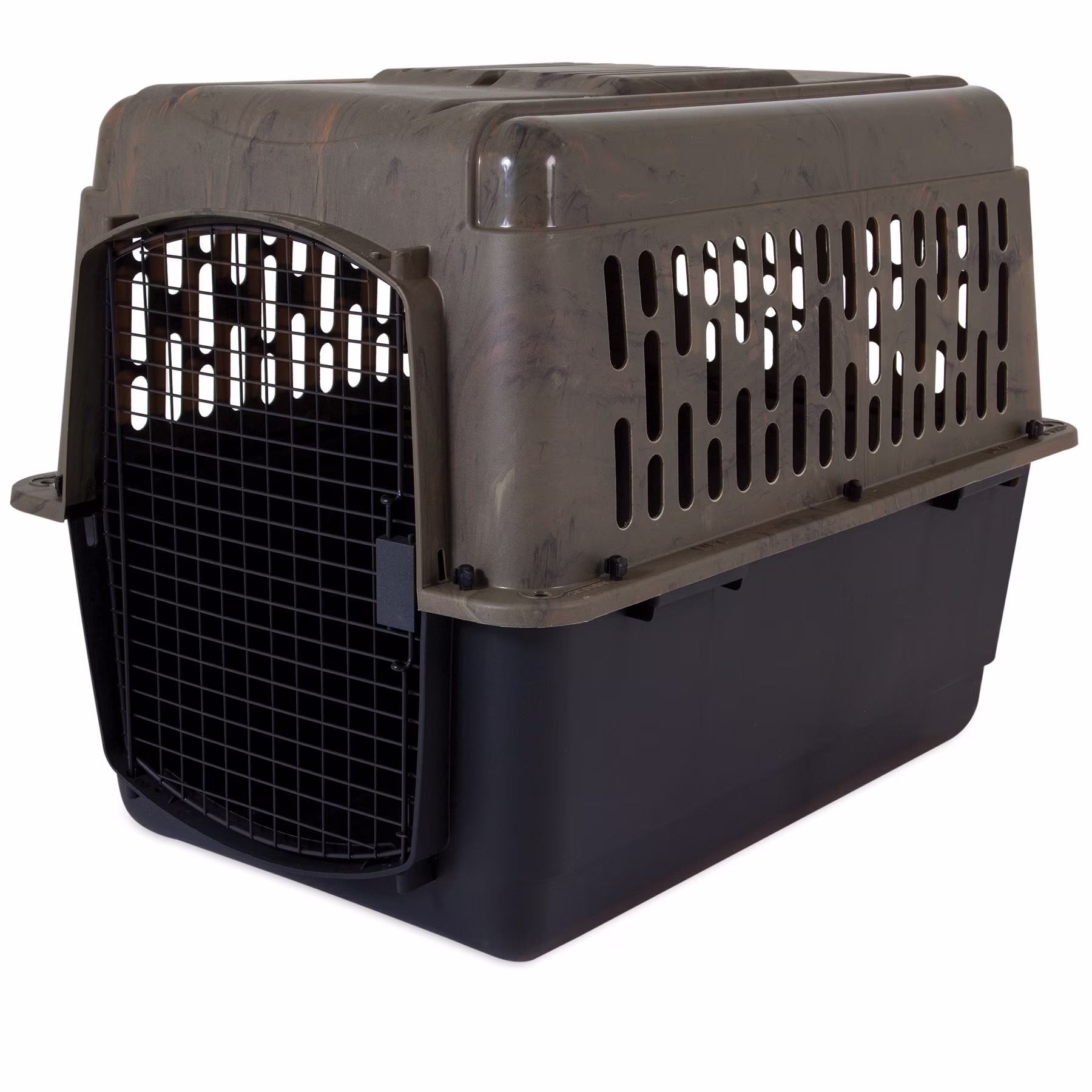 Petmate Ruffmaxx Dog Kennel Plastic 360° Ventilated Travel Pet Carrier, Large 36" Dog Crate for Dogs 50-70 lb, Camouflage