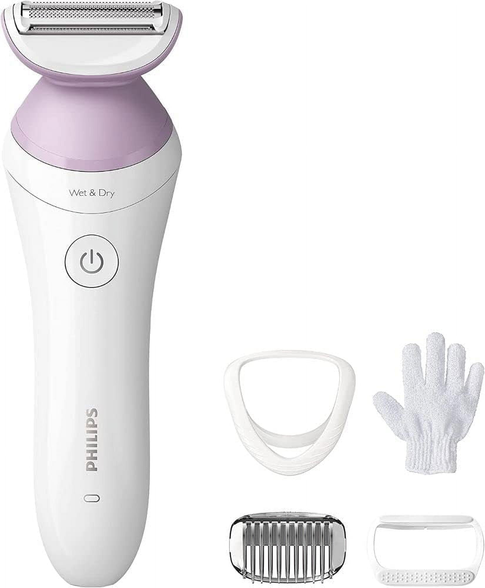 Philips Norelco Womens Electric Shaver Series 6000, Beauty Cordless with 4 Accessories, BRL136/00, White