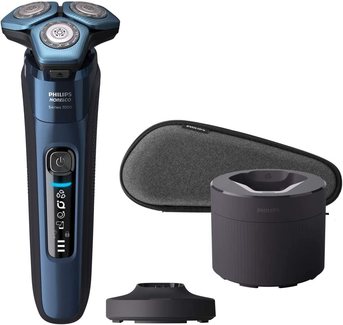 Philips Norelco S7782/85 Shaver 7700 Electric Rechargeable Wet & Dry Cordless Shaver Series 7000 with ComfortGlide Rings and Pop-Up Trimmer