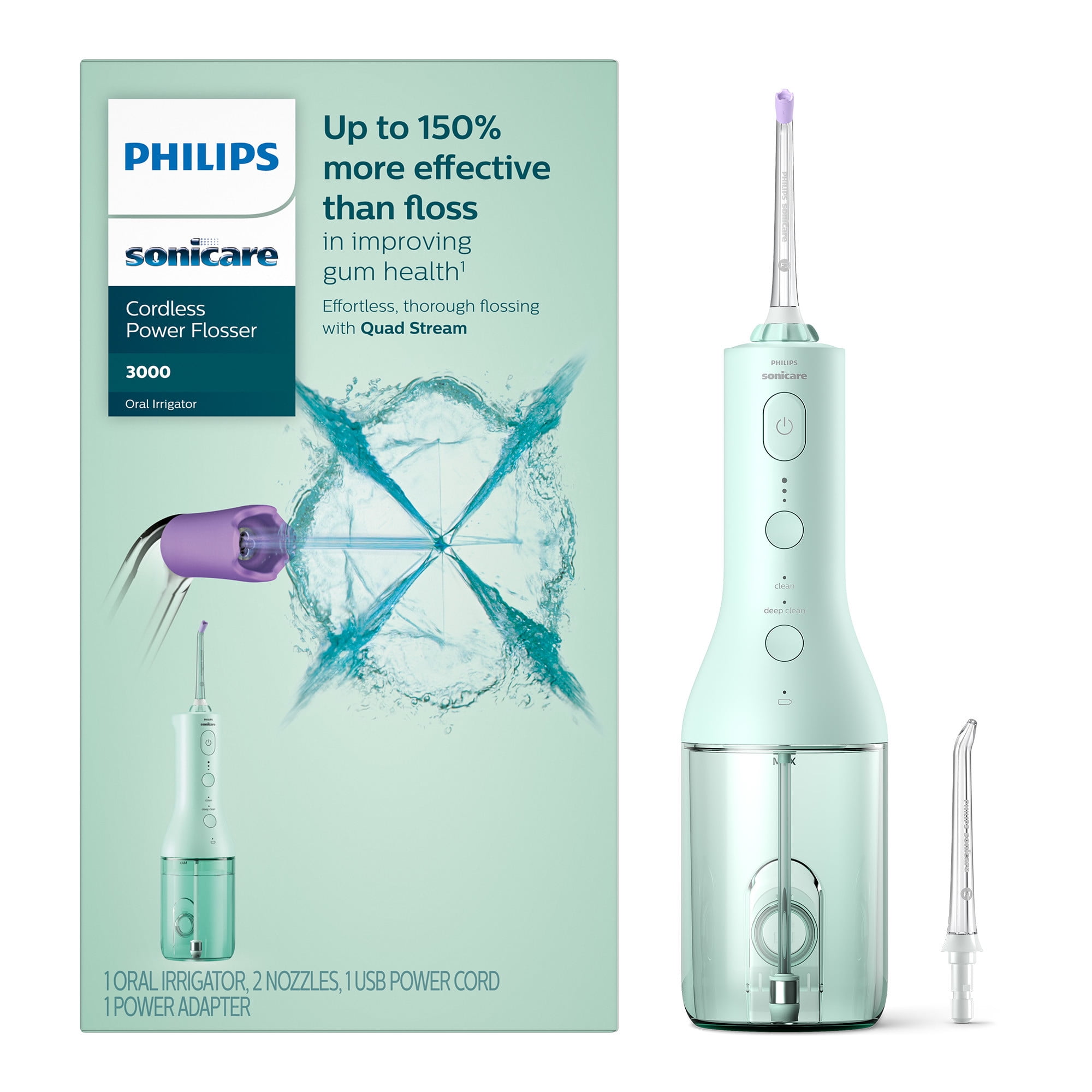 Philips Sonicare Cordless Power Flosser 3000 - Mint, HX3826/24