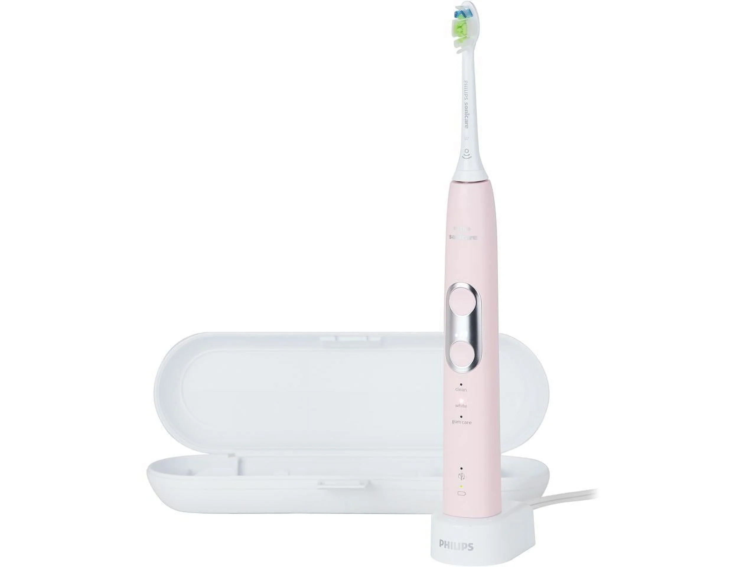 Philips Sonicare ProtectiveClean 6100 Whitening Rechargeable Electric Toothbrush with Pressure Sensor, Pastel Pink Hx6876/21