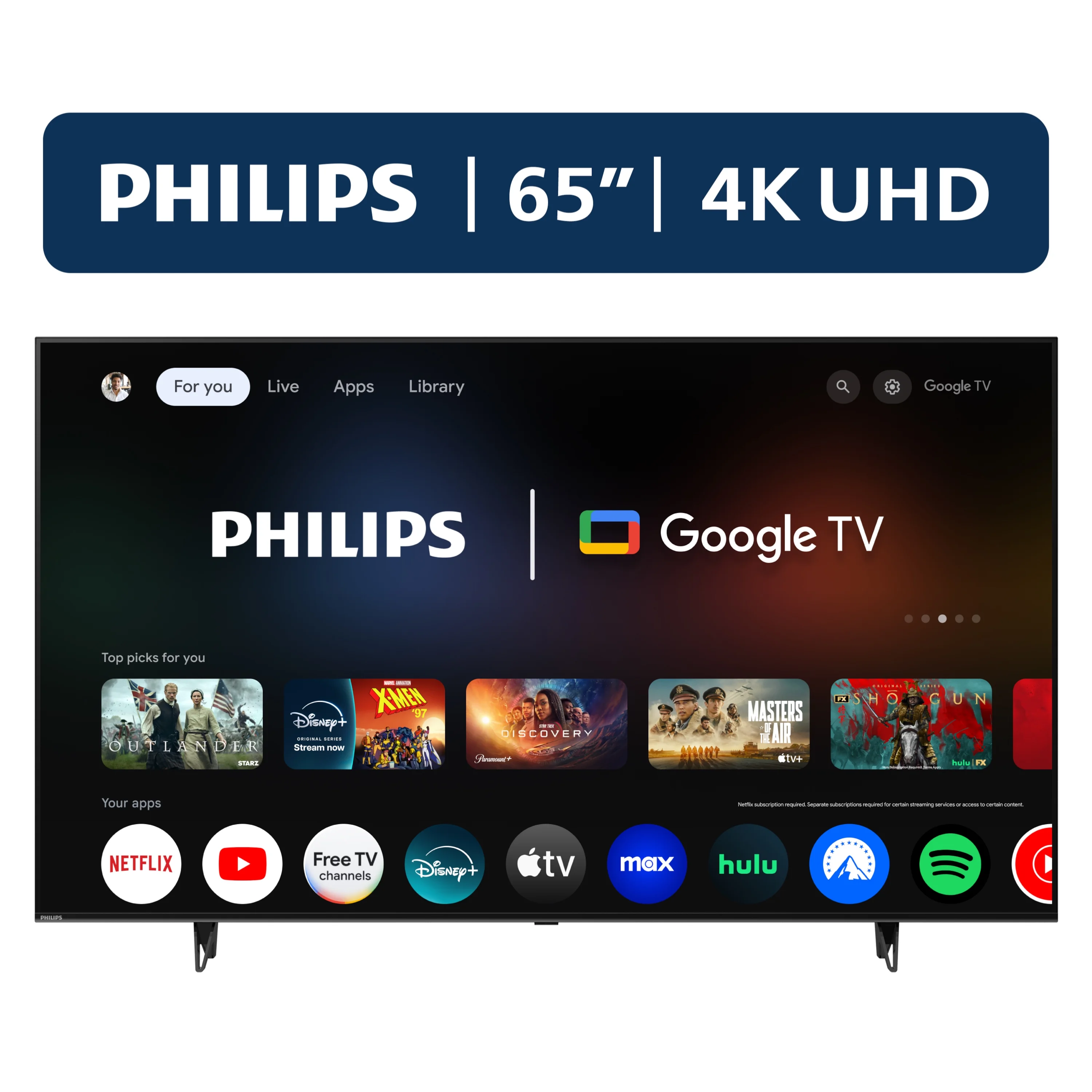 Philips 65" Class 4K Ultra HD (2160p) Google Smart LED Television (65PUL7552/F7)