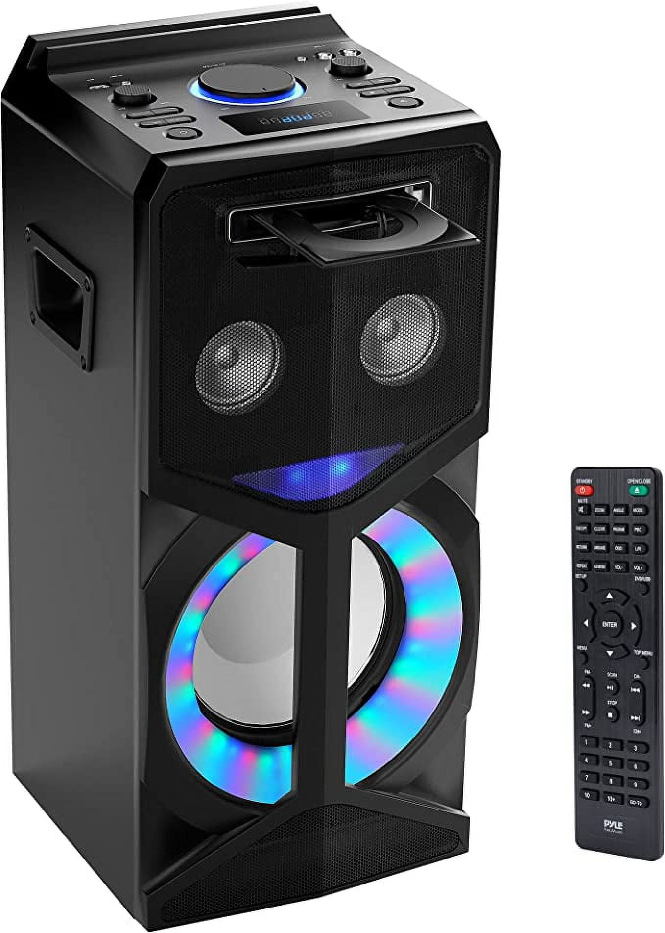 Pyle Karaoke Vibe PA Bluetooth Multimedia Speaker System, with Accessories Included, Black