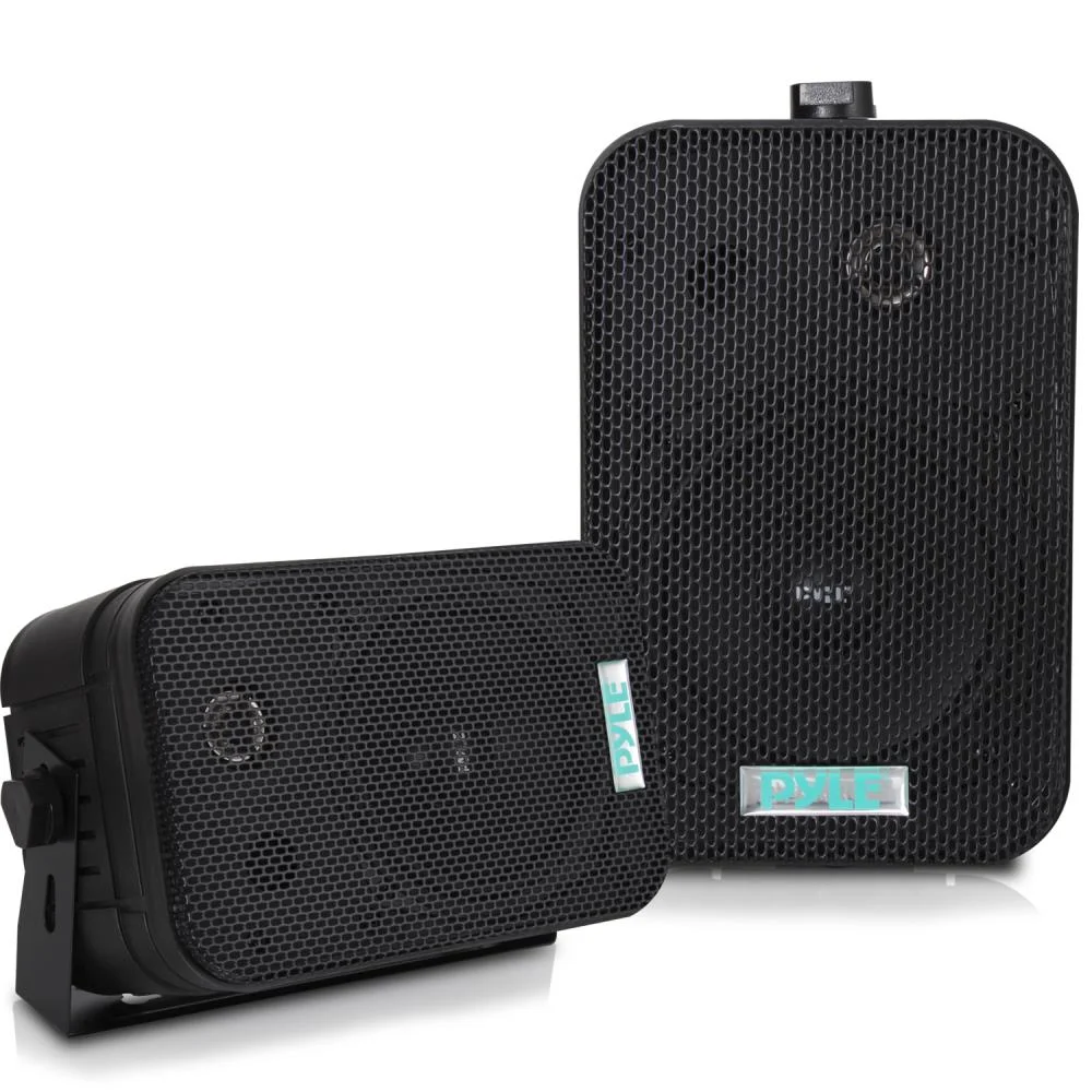 Pyle PDWR40B Waterproof Indoor Outdoor 5.25 Inch Speaker System, Black (2 Pack)