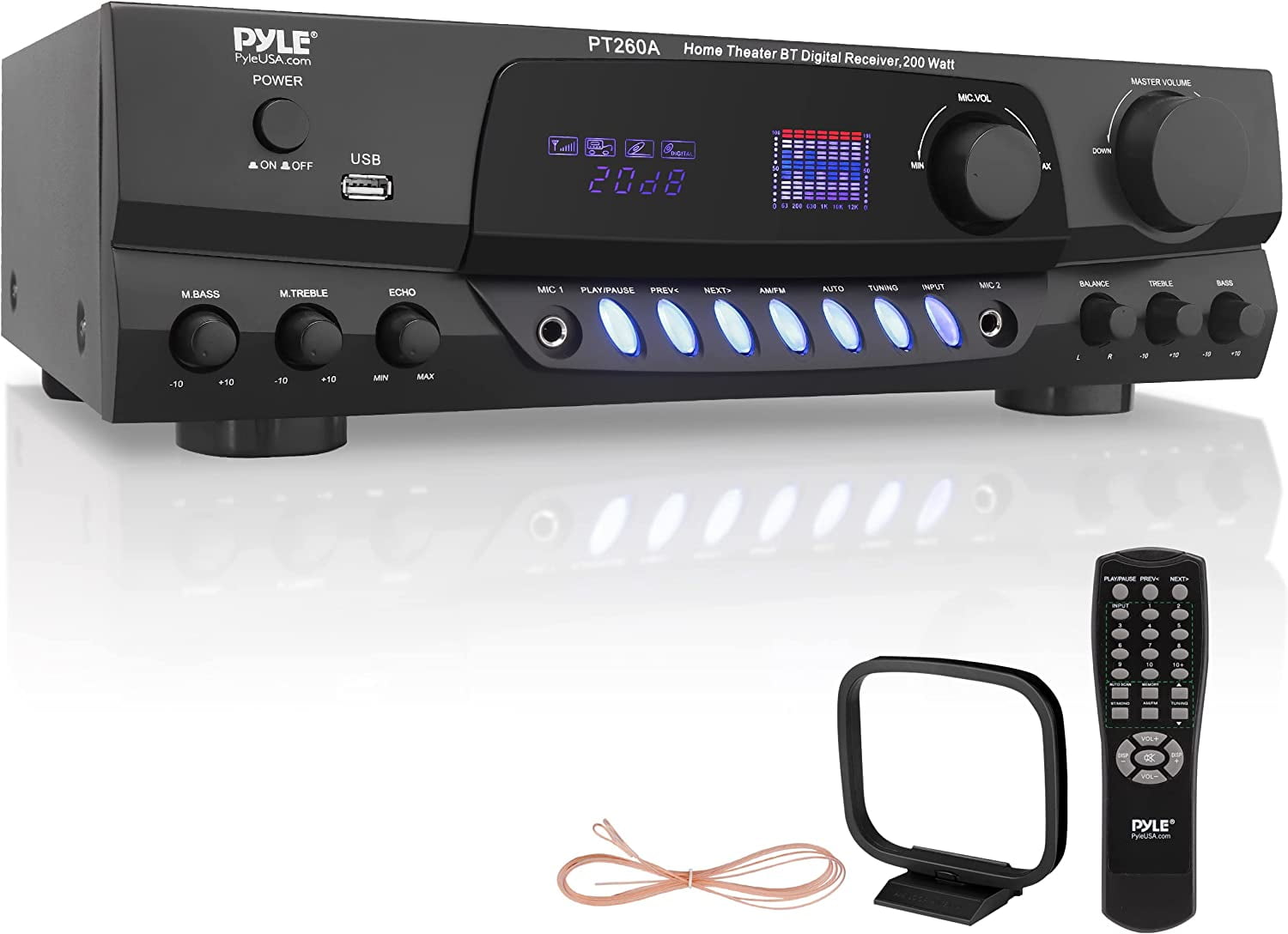 PYLE PT260A - 200 Watts Digital AM/FM Stereo Receiver
