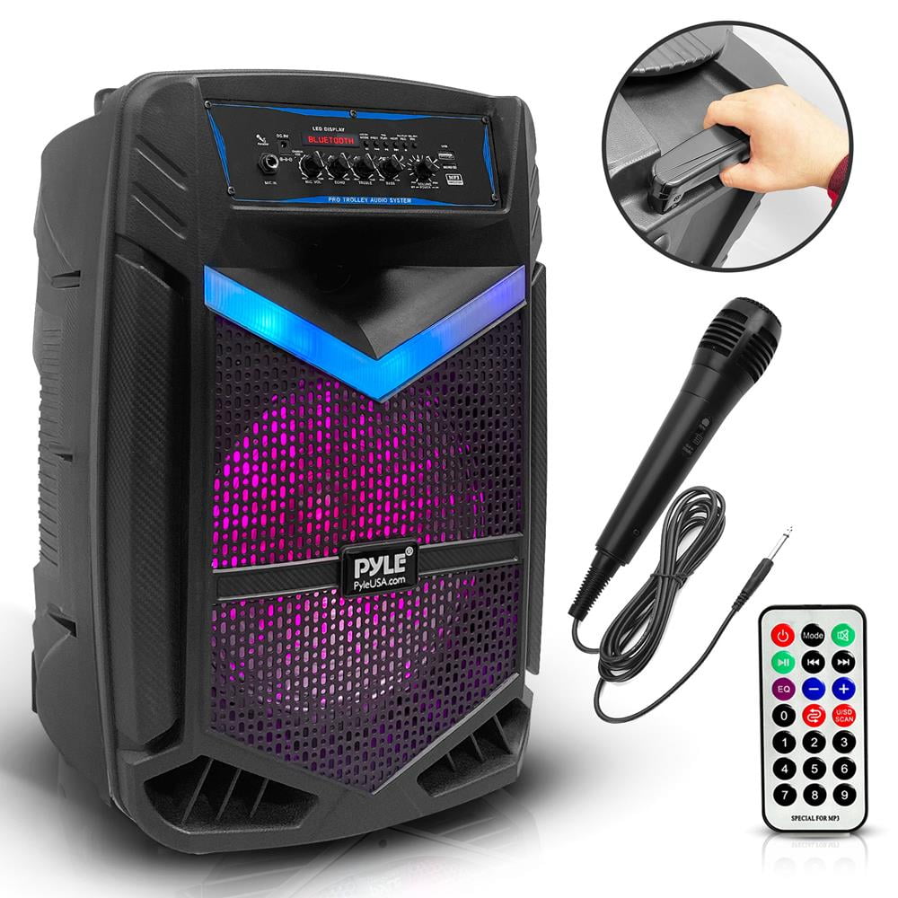 Pyle Portable Bluetooth Speaker System 600W Rechargeable Outdoor Bluetooth Speaker Portable System