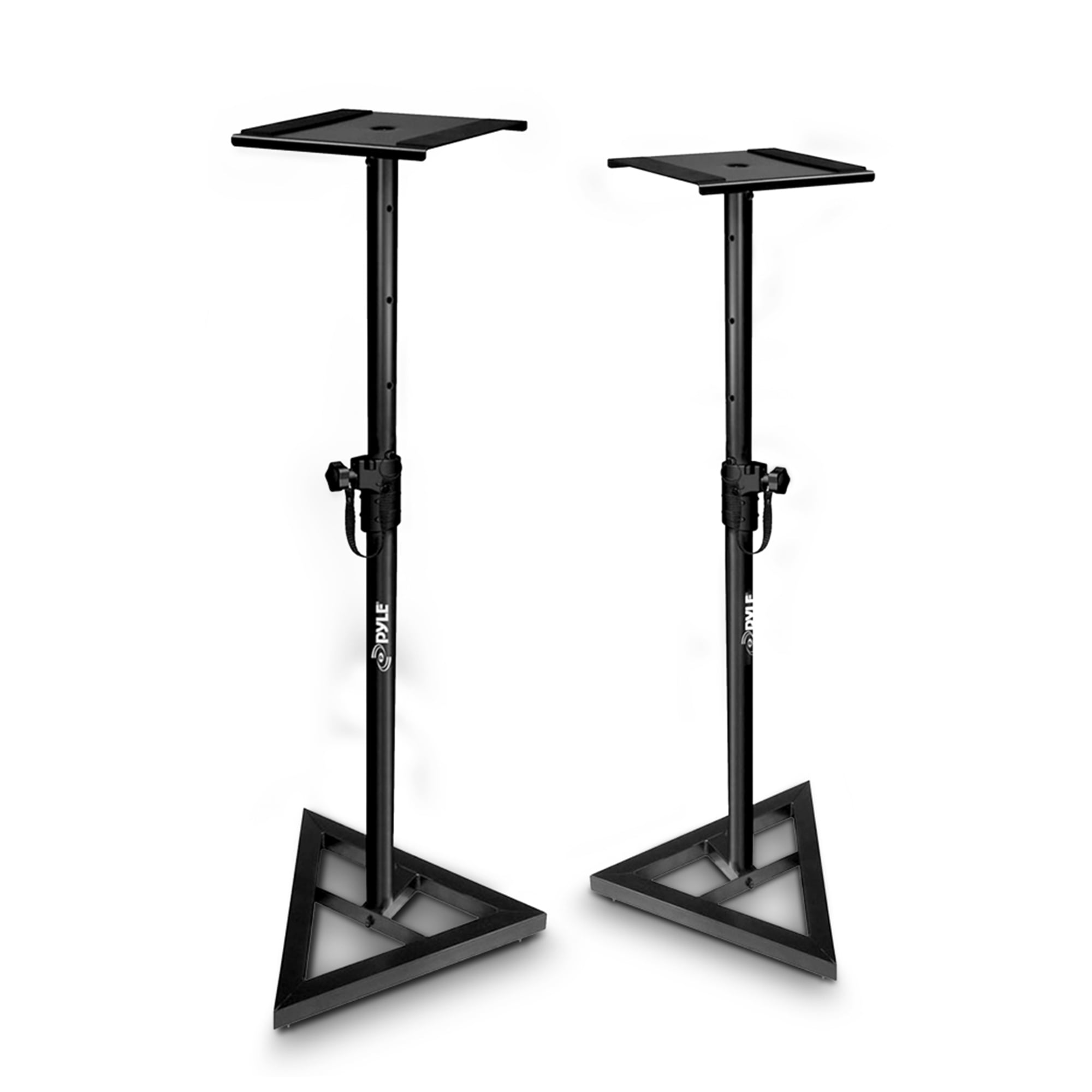 Pyle Telescoping Heavy Duty Studio Monitor Speaker Stands Pair 26-52", 90 lb, Black Metal