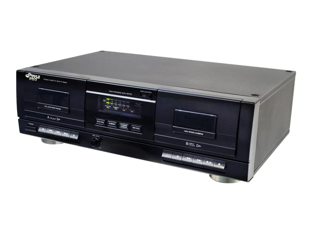 PyleHome Dual Stereo Cassette Deck w/Tape USB to MP3 Converter