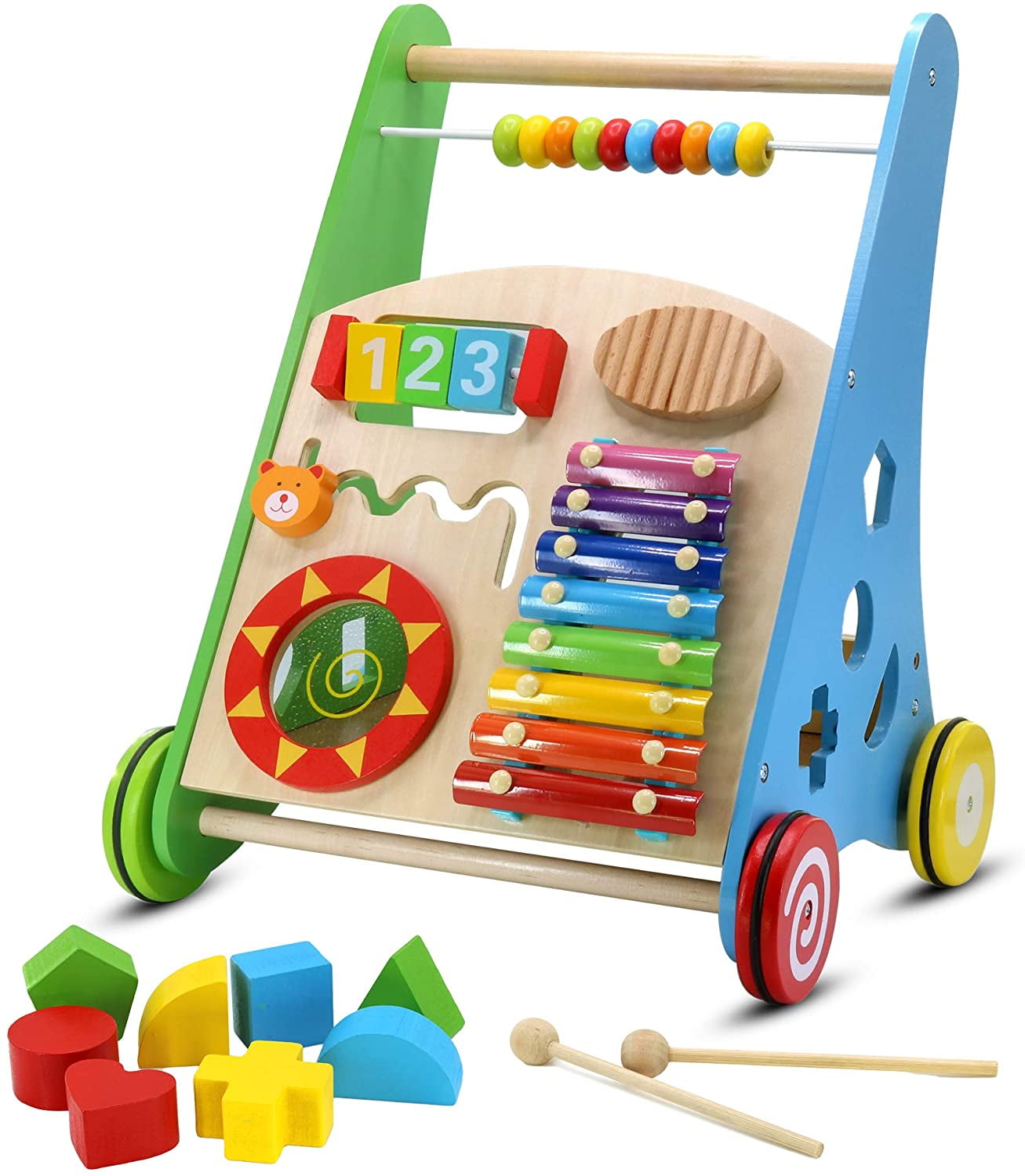 Wooden Baby Walker with Multiple Activity centre