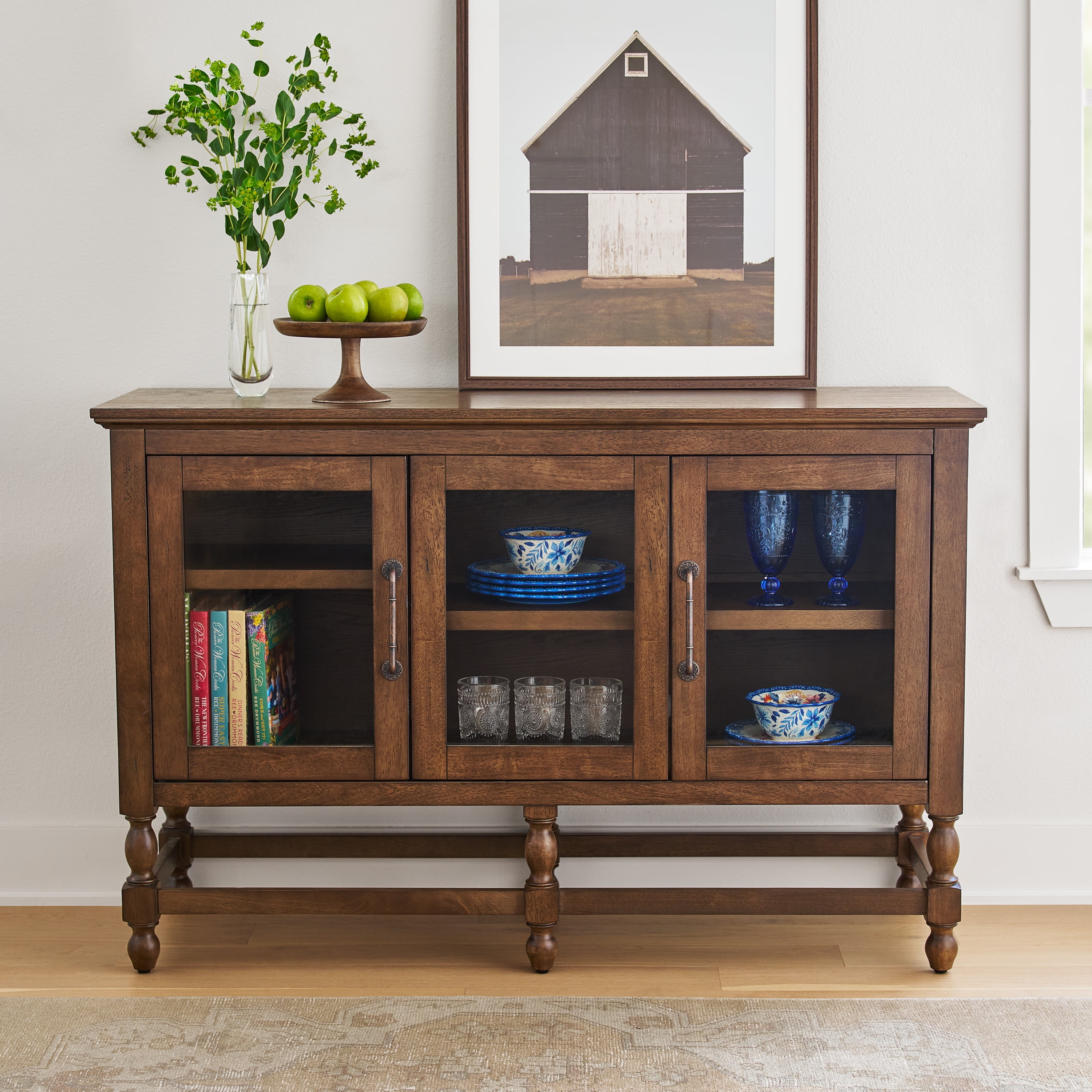 The Pioneer Woman Harper Buffet Cabinet, 3 Interior Shelves, Homestead Brown