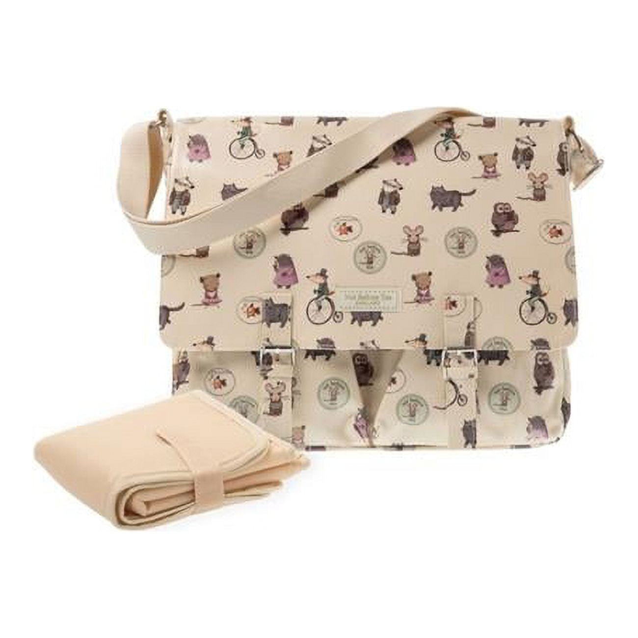 Pip & Friends Buckle Bag Diaper Bag with Changing Mat, Cream