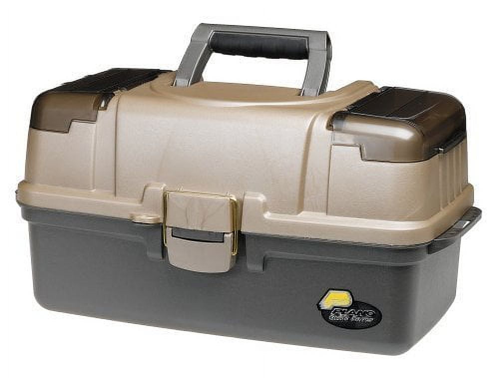 Plano Fishing, Large 3-Tray Tackle Box, Top Access, Graphite/ Sandstone