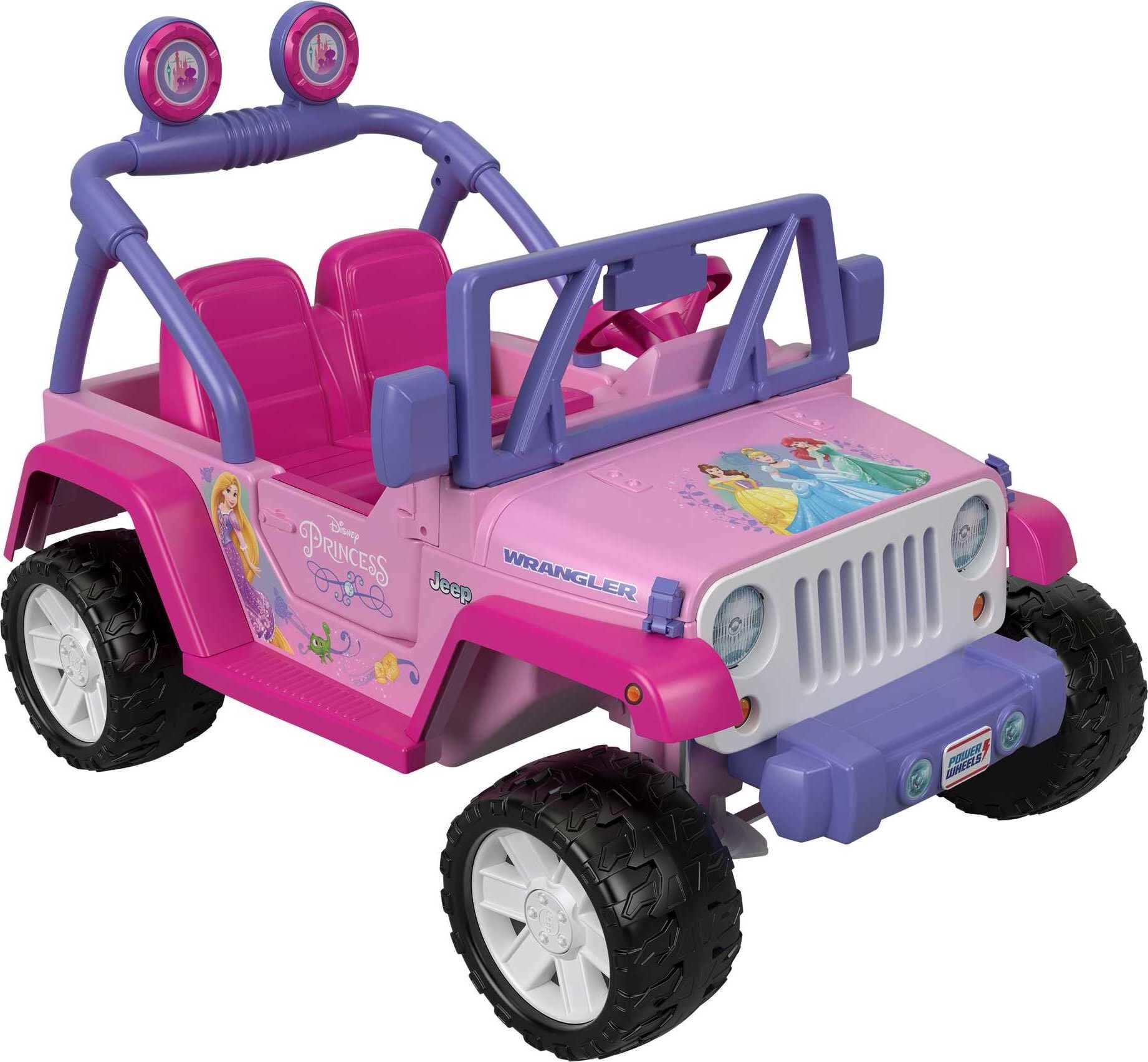 Power Wheels Disney Princess Jeep Wrangler Battery Powered Ride-on Vehicle, 12 V, Max Speed: 5 mph