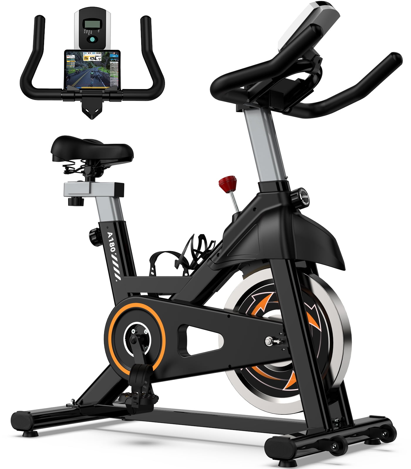Pooboo Indoor Cycling Exercise Bikes Stationary Fitness Cycle Upright Cycling Belt Drive for Home Cardio Workout 350lb