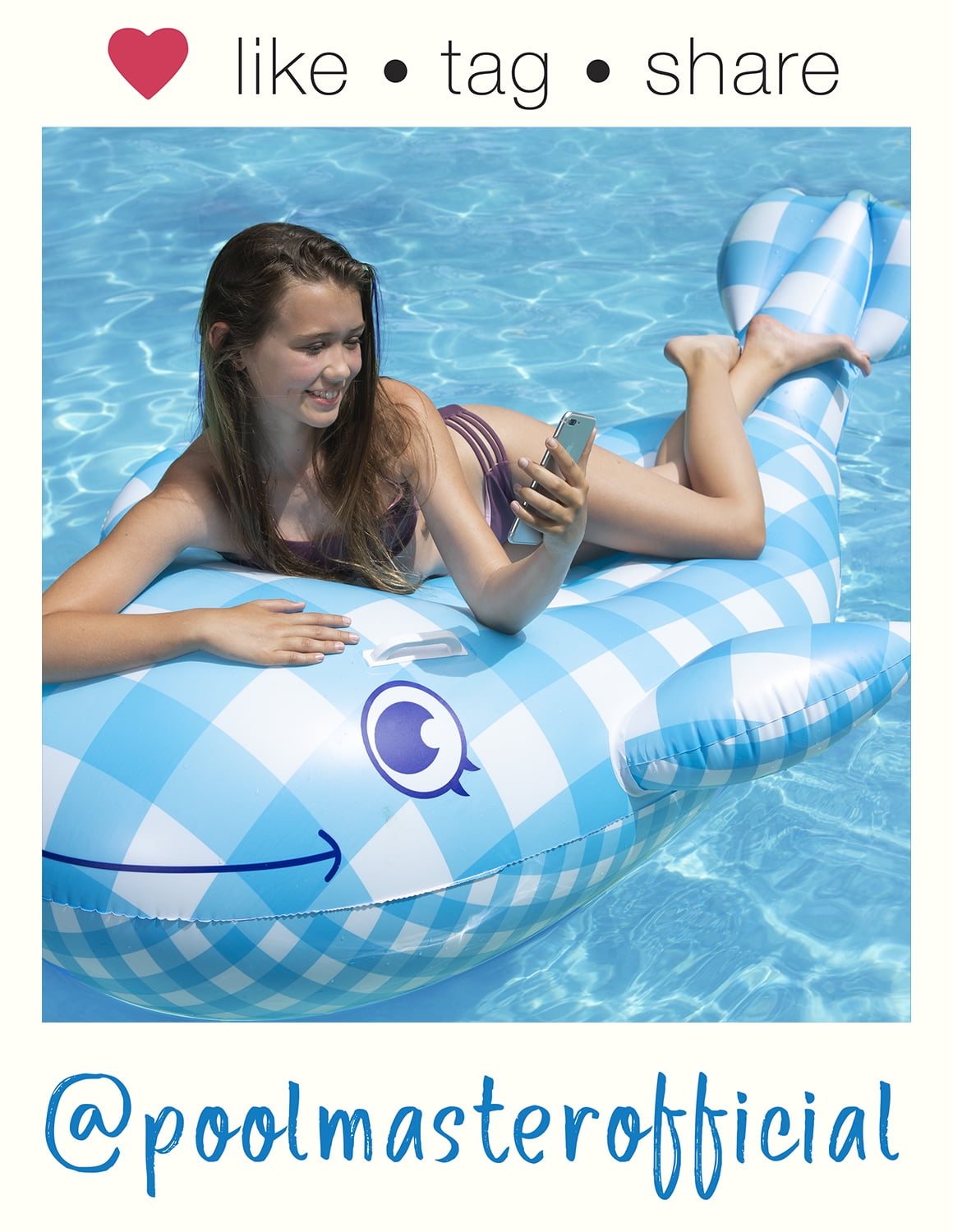 Poolmaster Willy the Whale Swimming Pool Float Rider