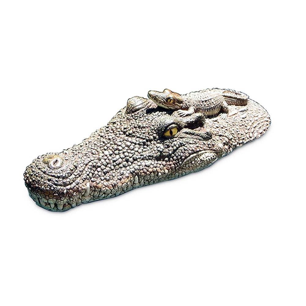 Poolmaster 54576 Crocodile Head Float Decoy Outdoor Pool Water Decor, Brown