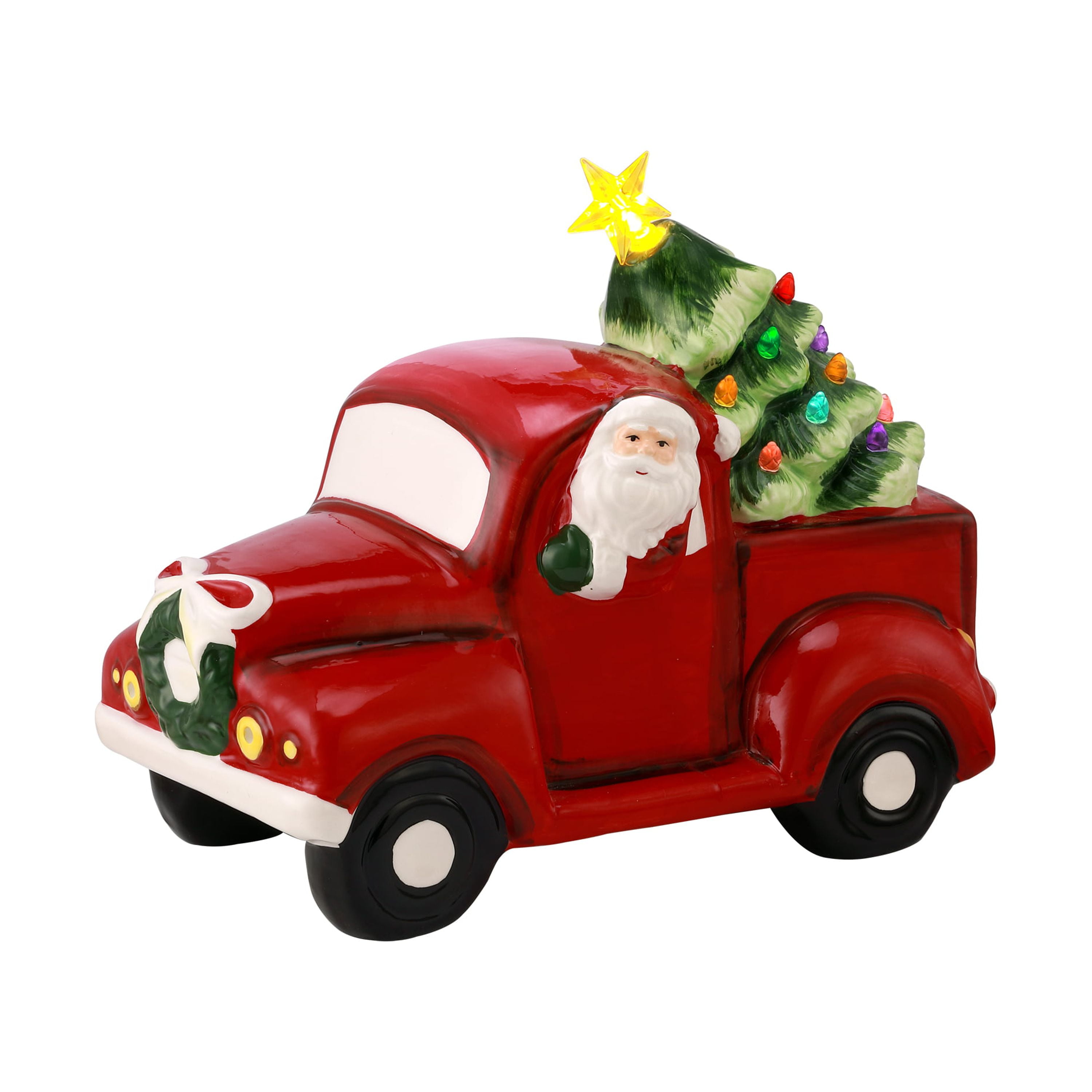 Porcelain Santa Pickup - Green