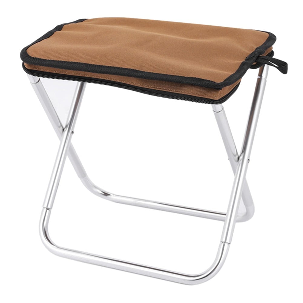 Portable Folding Stool Ultralight Camping Fold up Foot Rest Stool for Outdoor Living Travel BBQ, Brown