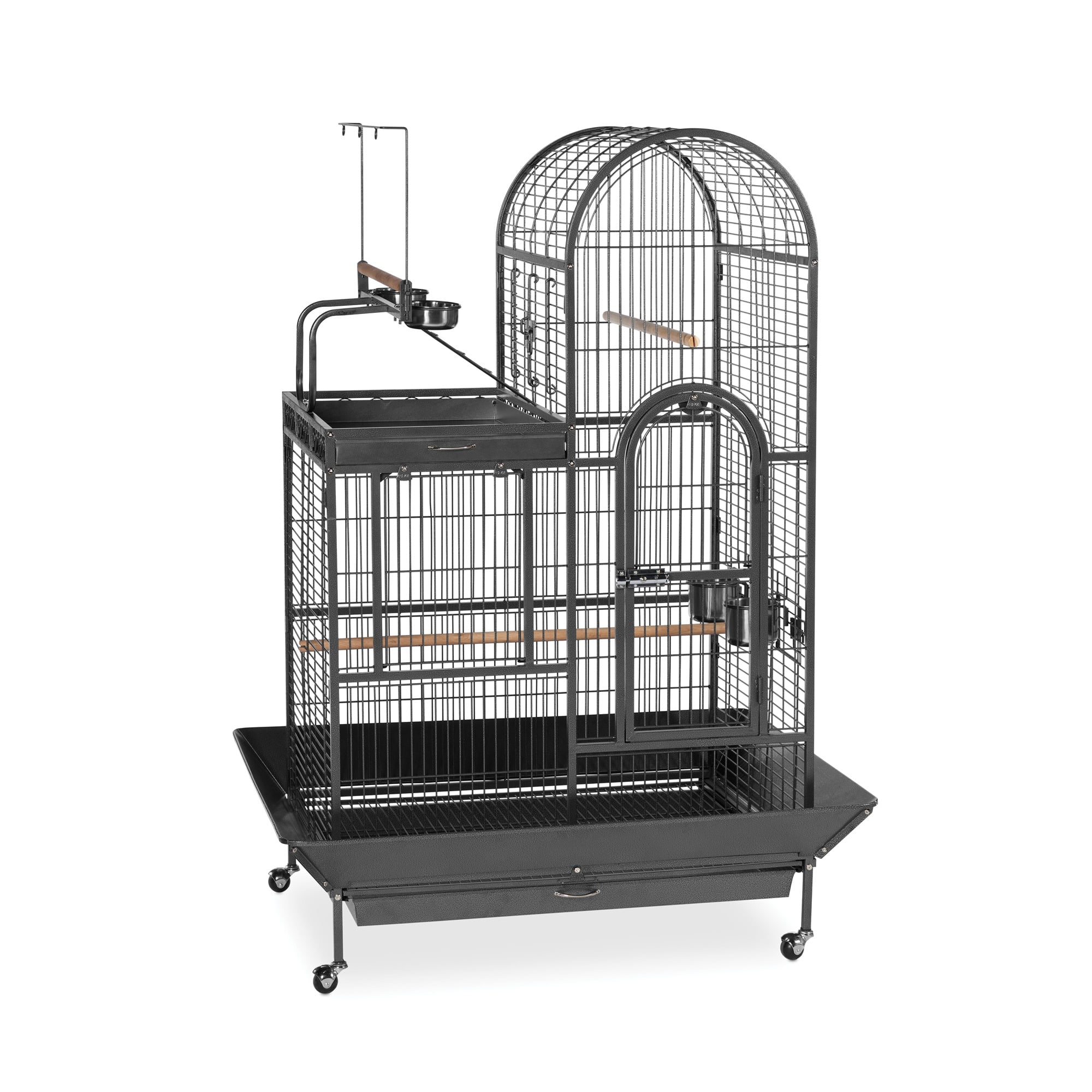 Prevue Pet Products Deluxe Parrot Play Top Birdcage, Black Hammertone