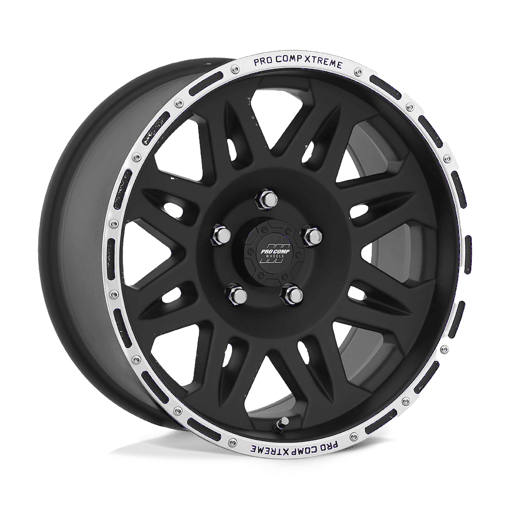 Pro Comp Cast Aluminum Wheel PXA5 17x9 5x5.0 F-BLK MACH -6mm, PXA7105-7973