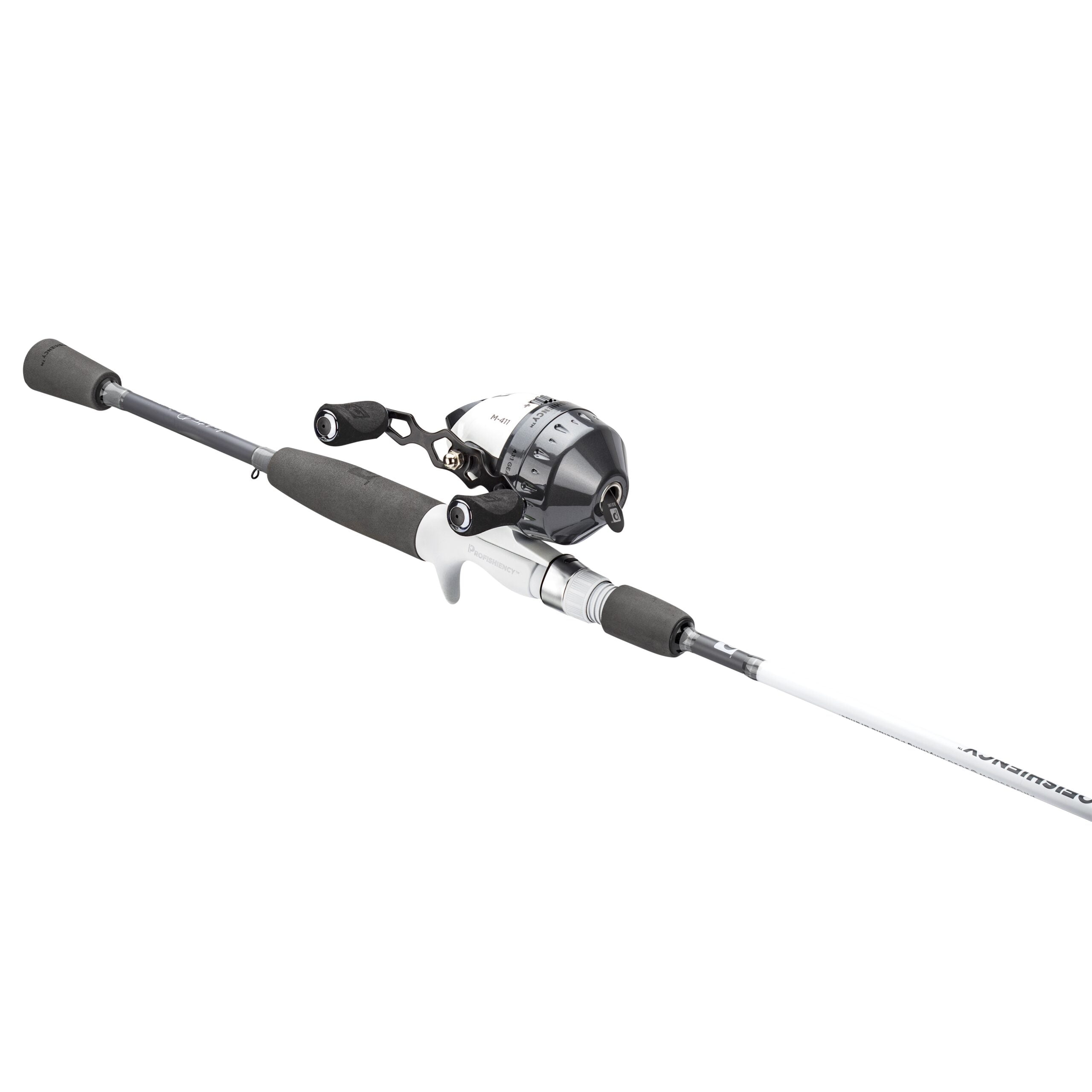 ProFISHiency 6'3" Grey and White Medium Action Graphite Spincast Combo