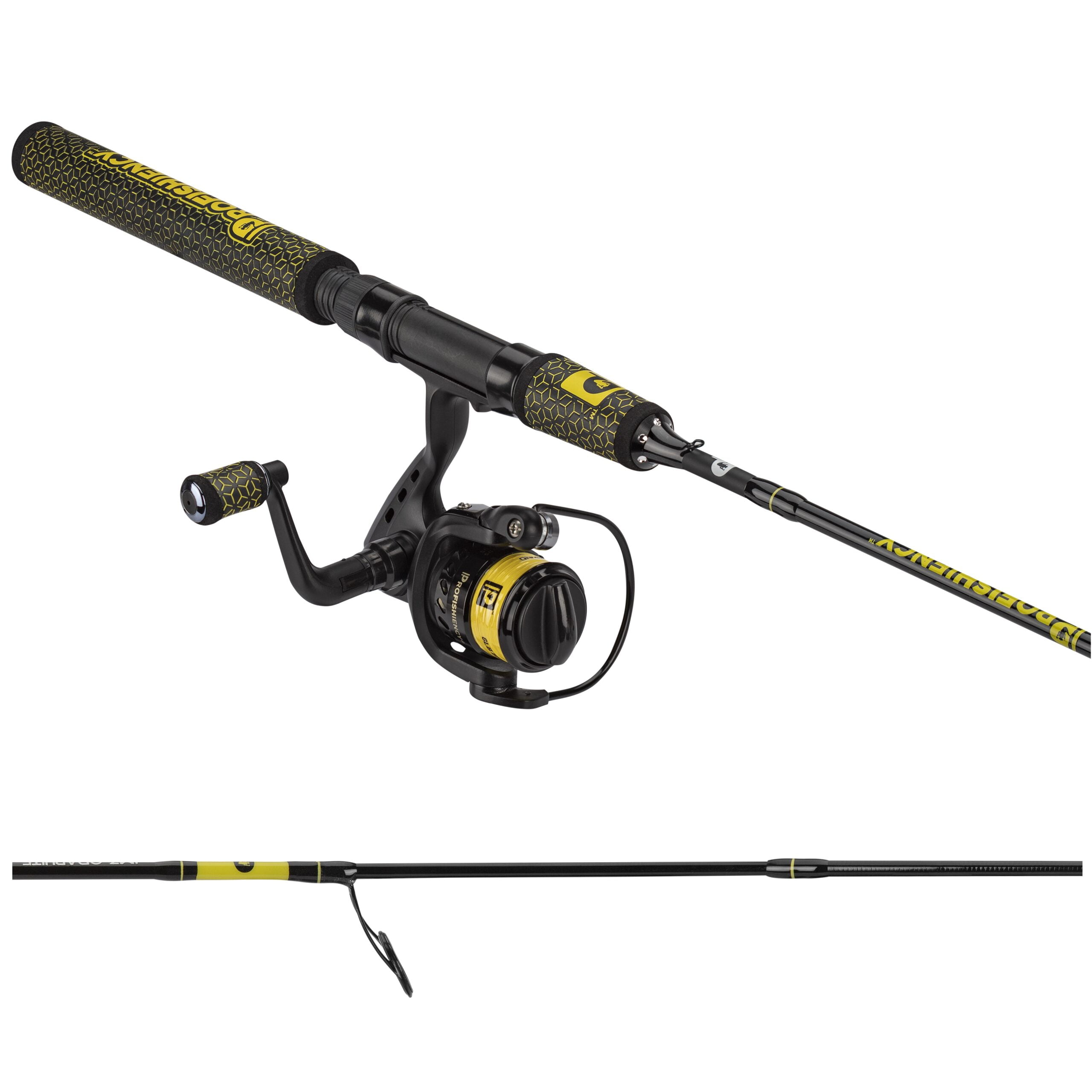 ProFISHiency Bumblebee 5ft 6in Micro Spinning Graphite Fishing Pole & Reel Combo, Moderate Action