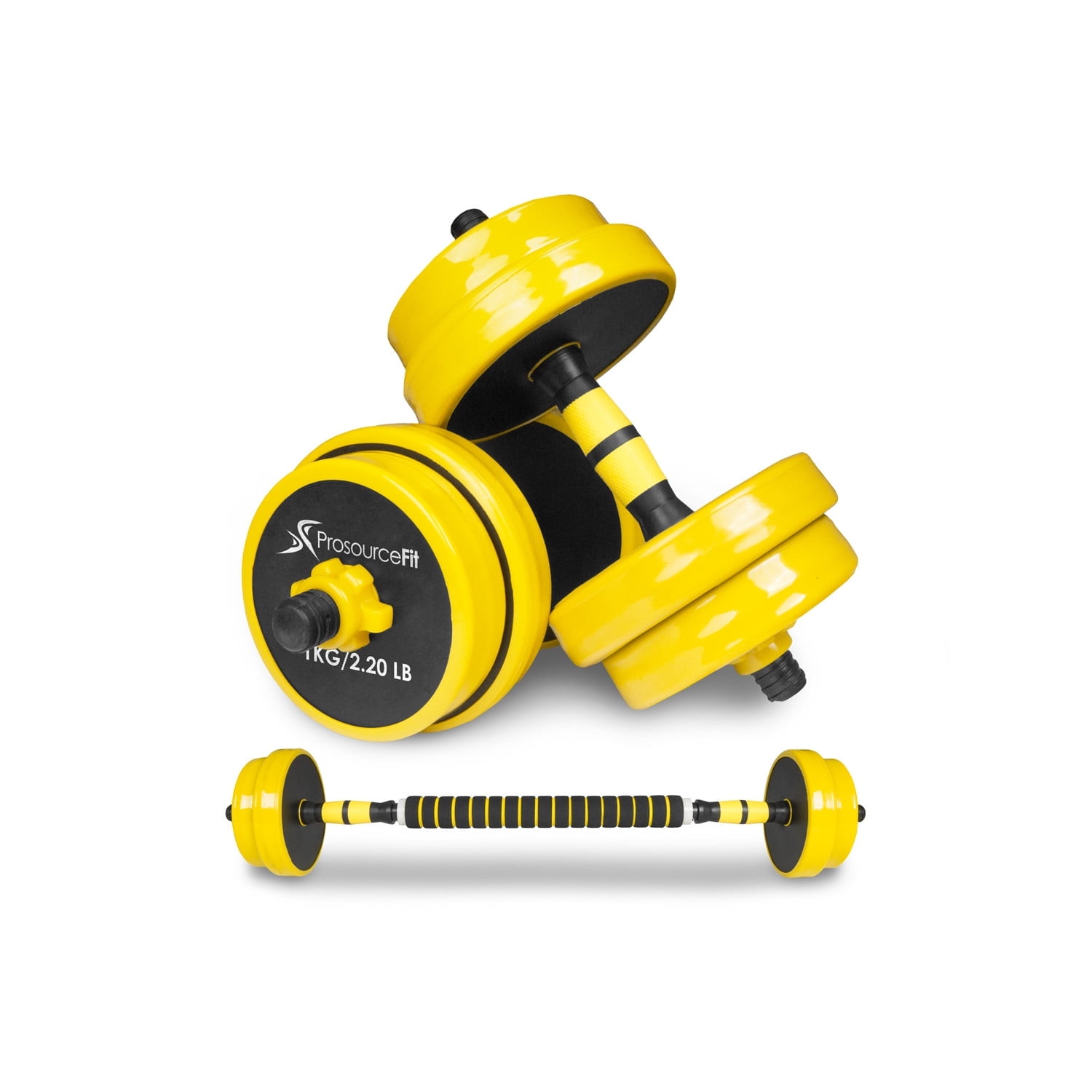 ProsourceFit Adjustable Dumbbell & Barbell Weight Set, 2-in-1 Free Weights Available 22 LB to 55 LB