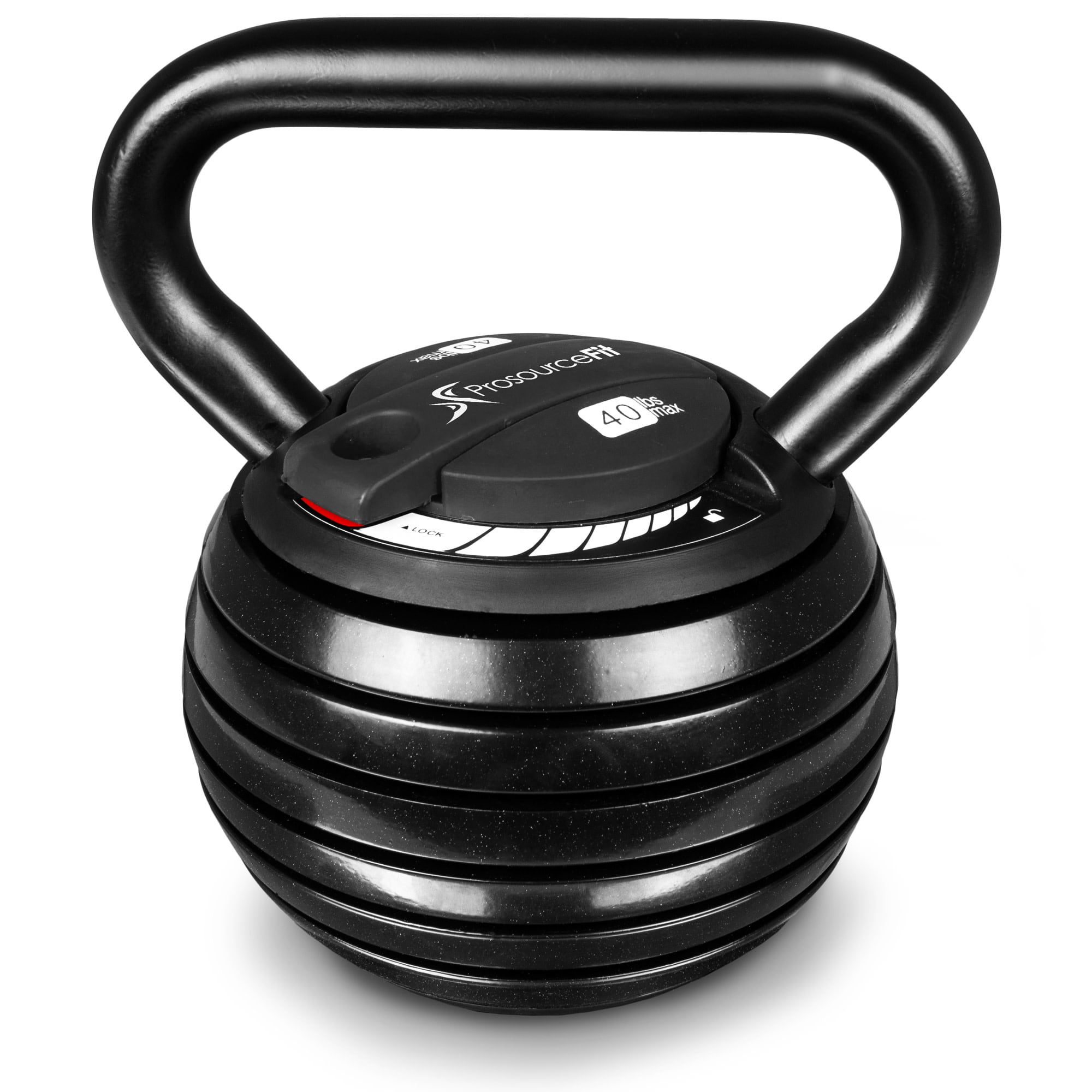 ProsourceFit Adjustable 40-lb Cast Iron Kettlebell Weight Set for Home Gym Strength Training
