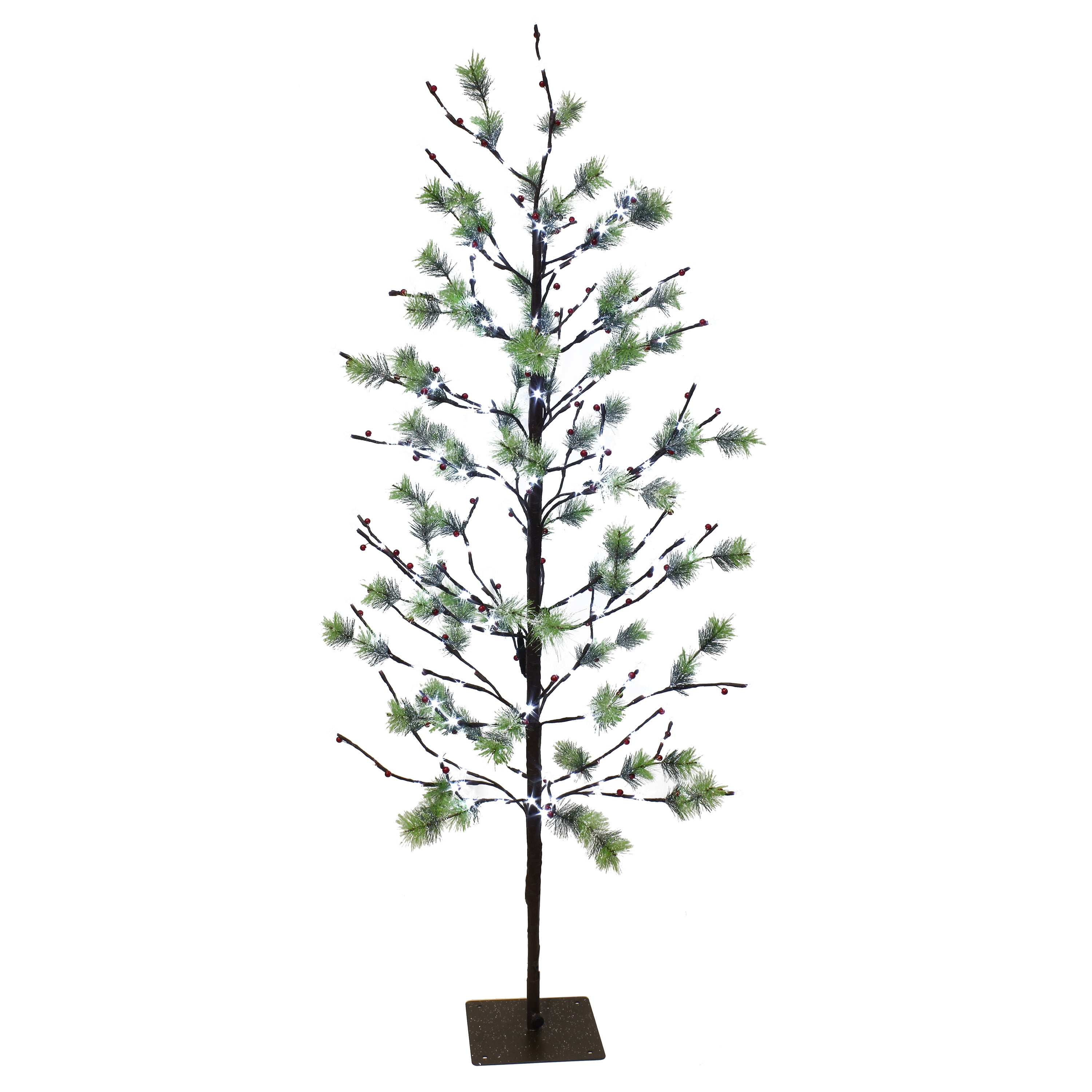 Puleo International White Twinkle LED Pre-Lit Twig Christmas Tree