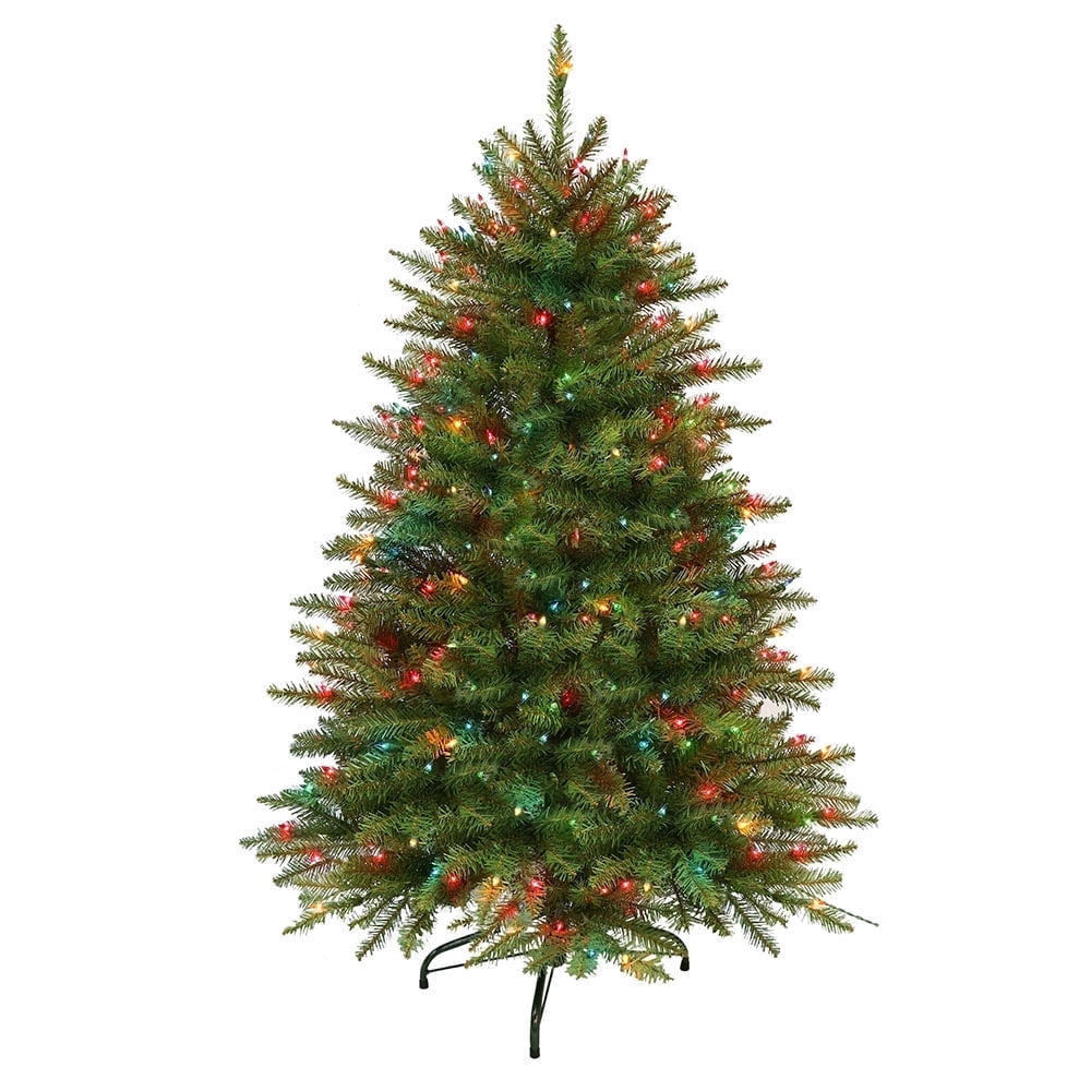 Puleo International 4.5 ft.Pre-Lit Fraser Fir Artificial Christmas Tree with 250 Multi-Colored UL listed Lights