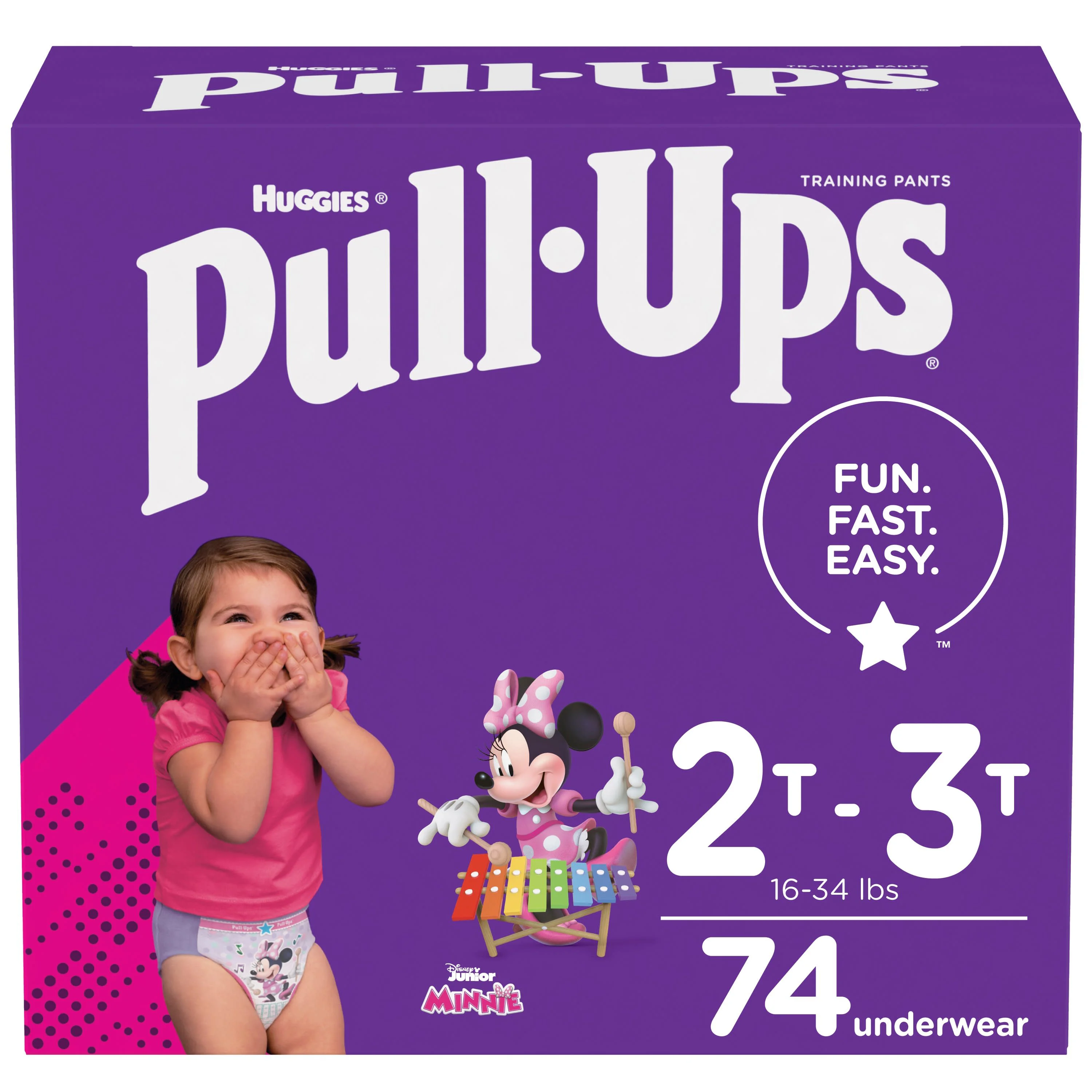 Pull-Ups Girls' Learning Designs Training Pants, 2T-3T, 74 Ct (Packaging May Vary)