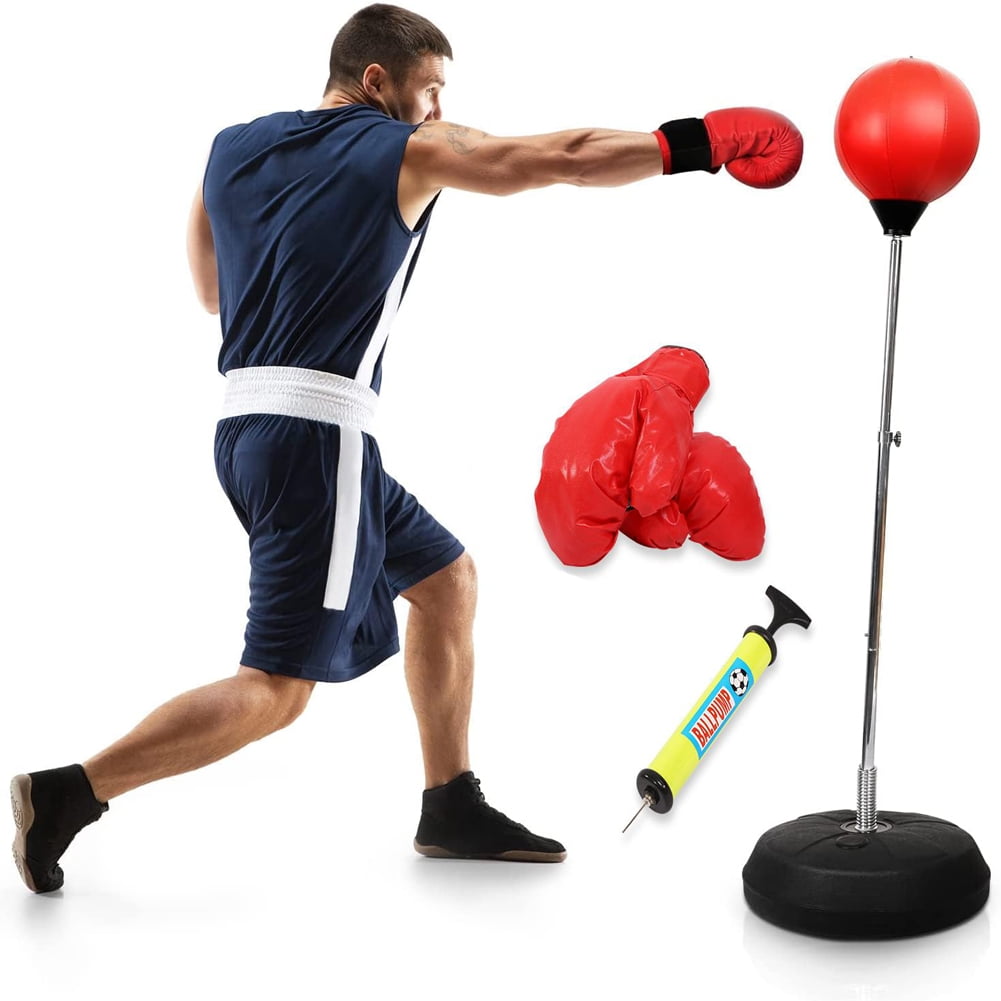 Punching Bag with Stand, for Kids & Adults, Height Adjustable - Freestanding Punching Ball Boxing Speed Bag - Great for MMA Training, Stress Relief & Fitness (Adult)