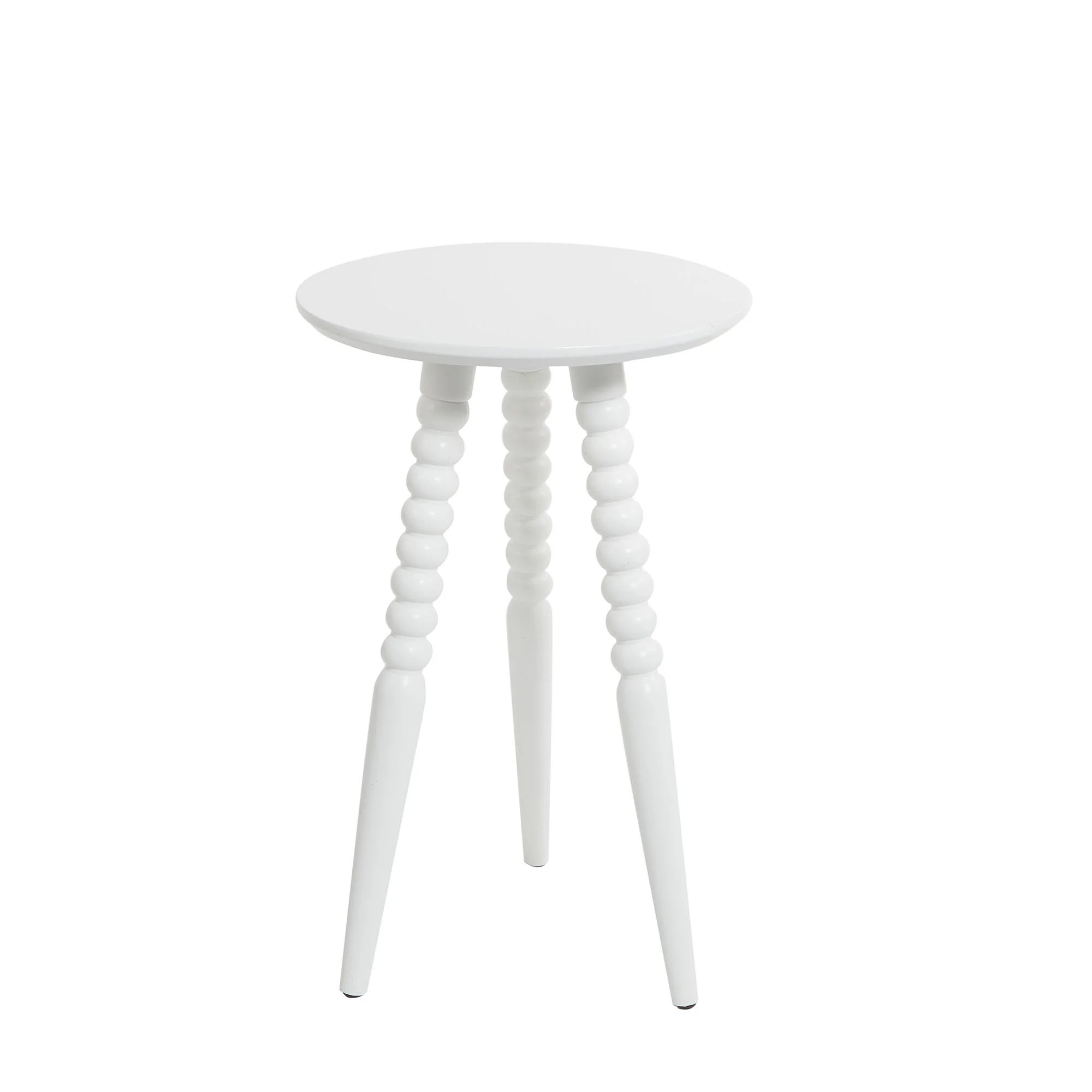 Silverwood Pure White Side Table - Compact & Chic Accent - 14" x 14"x 23", White