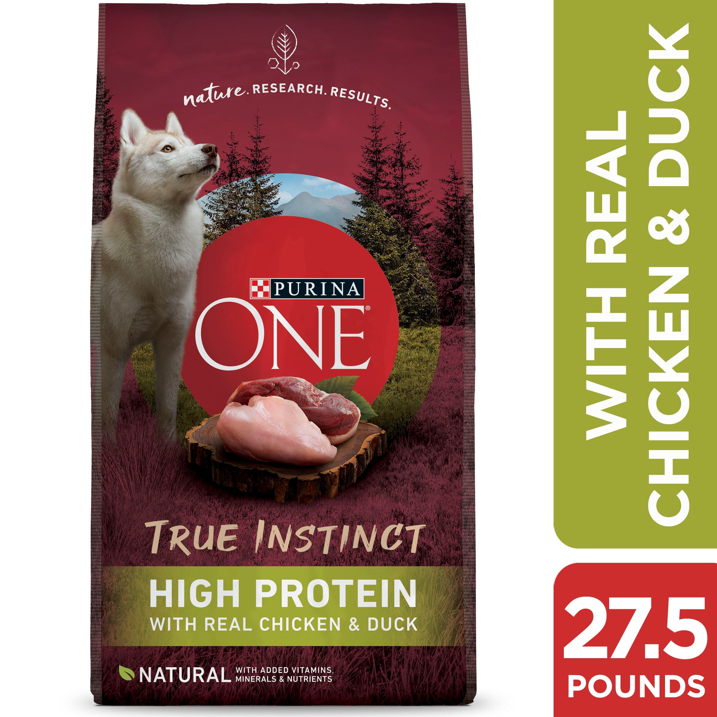 Purina ONE Natural, High Protein Dry Dog Food, True Instinct With Real Chicken & Duck, 27.5 lb. Bag