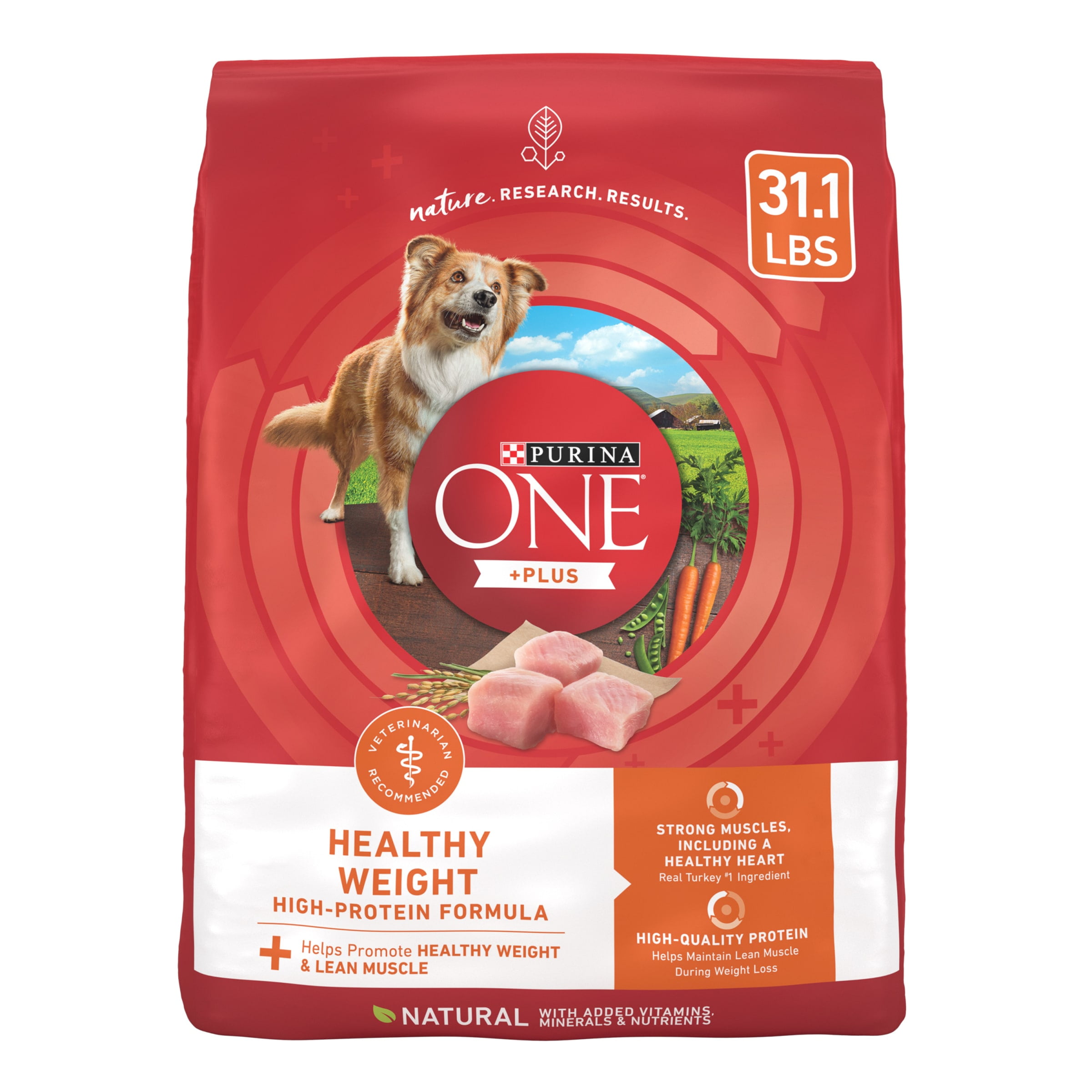 Purina ONE Plus Healthy Weight Dry Dog Food for Adults, High Protein with Real Turkey, 31.1 lb Bag